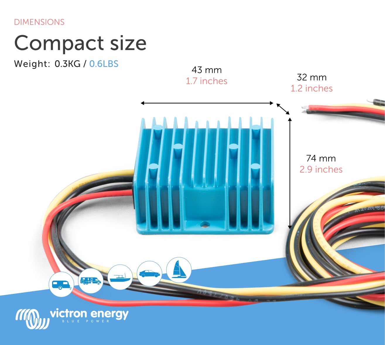 Victron Energy Orion Ip67 24/12 Volt 10 Amp Dc Dc Converter, Non Isolated