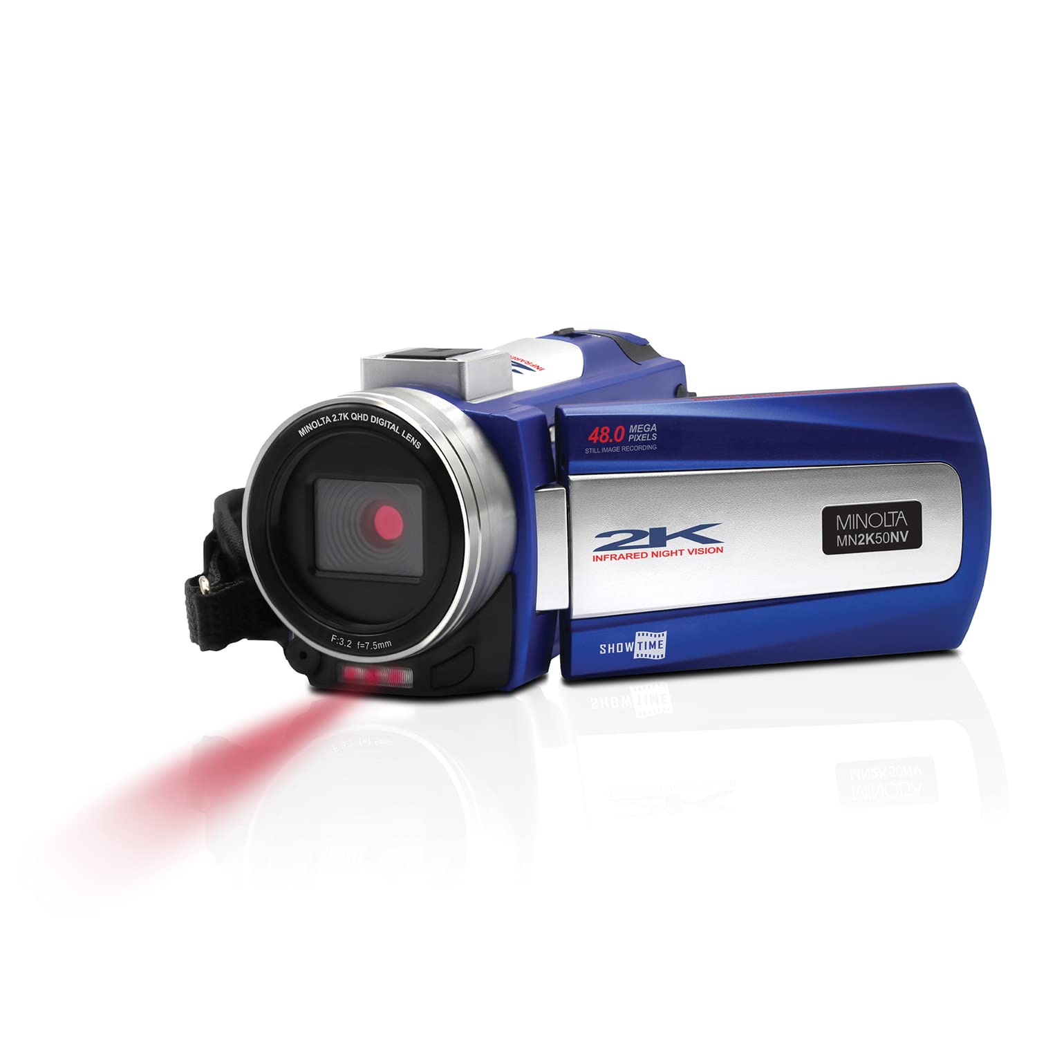 Minolta Mn2K50Nv Bl Mn2K50Nv 2.7K Quad Hd 16X Digital Zoom Ir Night Vision Video Camcorder (Blue)