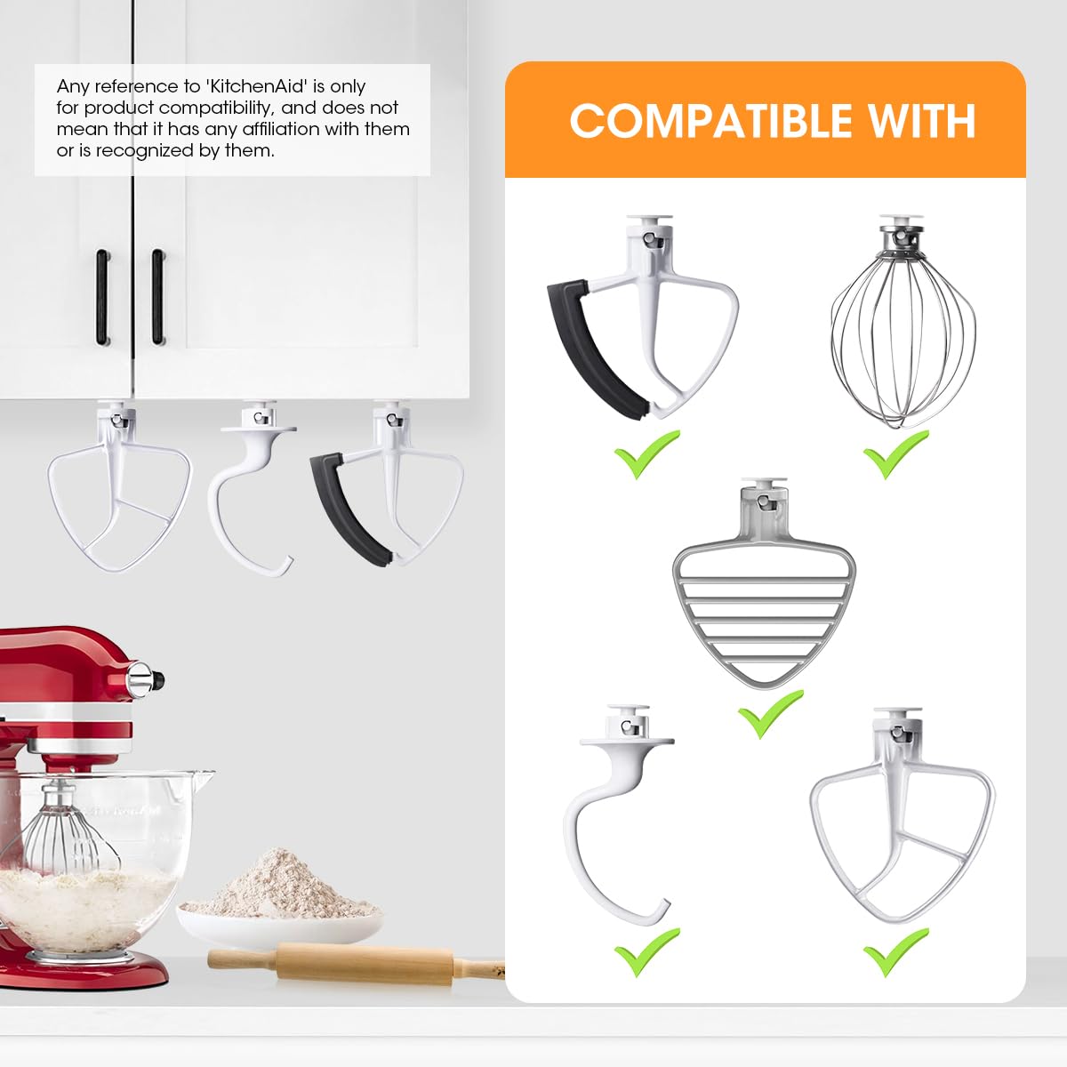 Aieve Stand Mixer Attachment Holders Compatible With Kitchenaid Mixer Accessories(4 Pack)