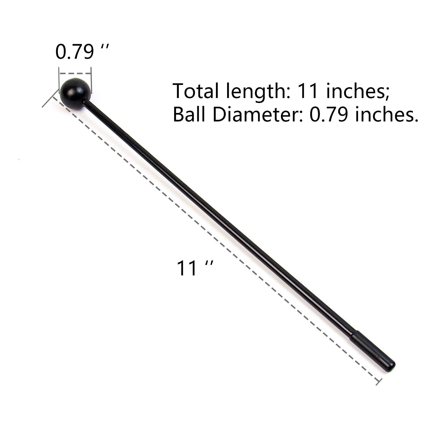 Framendino, 10 Pack Plastic Bell Mallets Solid Drum Percussion Sticks Hammer For Drum Chime Xylophone 11 Inch Long Black