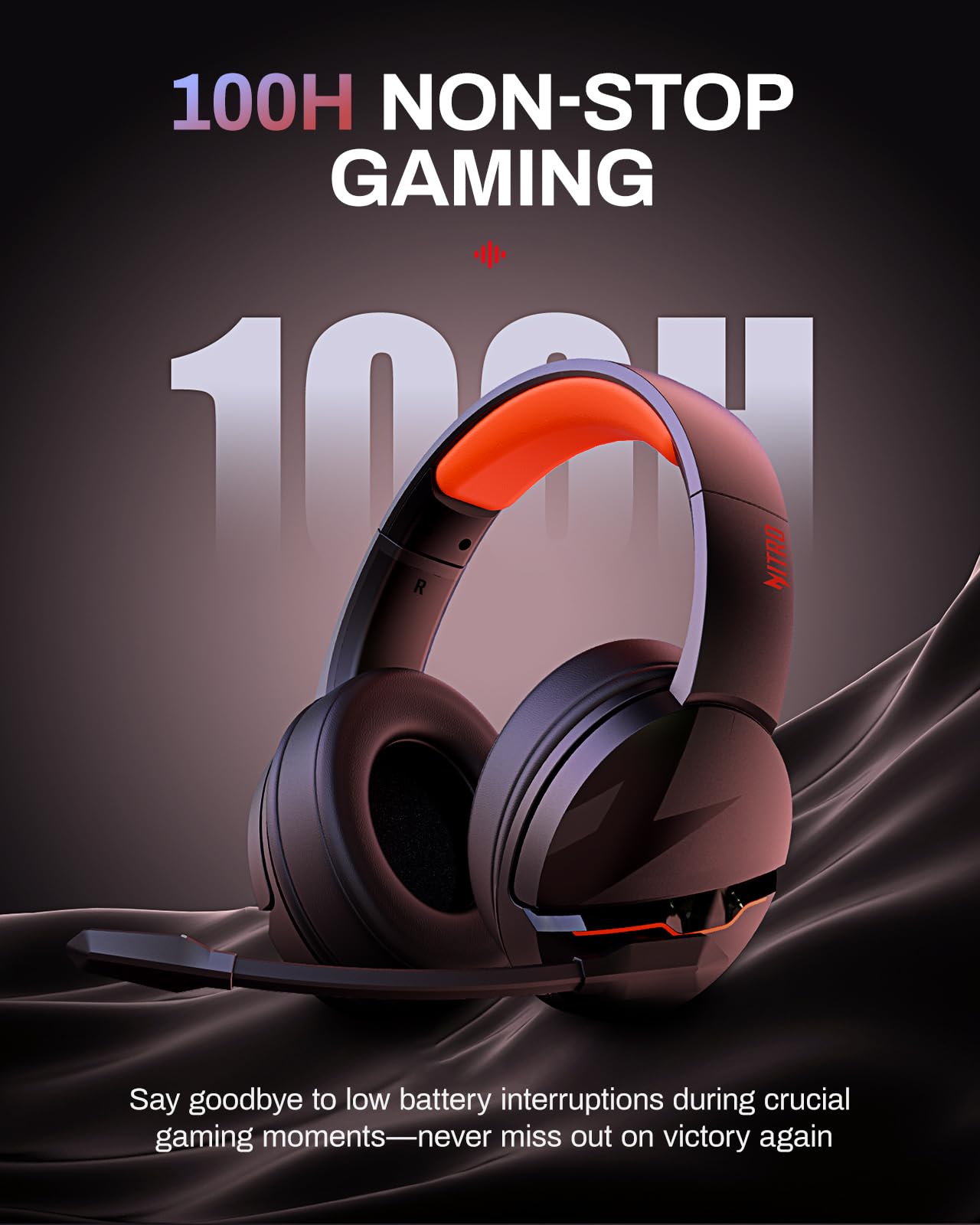 Acer Nitro 2.4Ghz Wireless Gaming Headset | Non Stop 100H Battery | Dynamic 50Mm Drivers | Clear Voice Mic | Bluetooth5.3, 3.5Mm