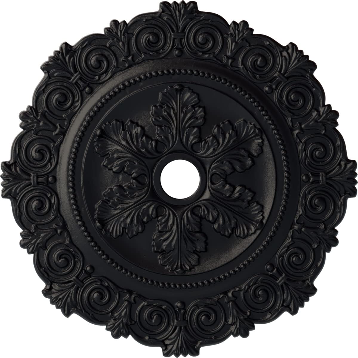 Ekena Millwork CM33SCSGS - 33 1/4OD x 3 5/8ID x 1P Scroll Medallion (Fits Canopies up to 3 5/8) - Ceiling Medallion, Steel Gray