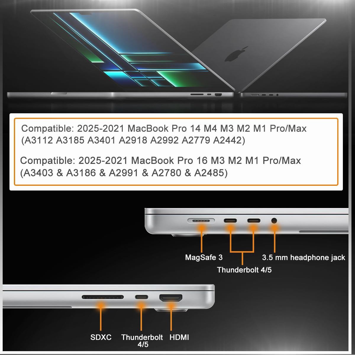 14 Pcs Dust Plug Cover Dirt Plug Cups Set For Macbook Pro 14/Macbook Pro 16 Inch M3 M2 M1 Pro/Max 2023 2021(A2779/A2442/A2780/A2