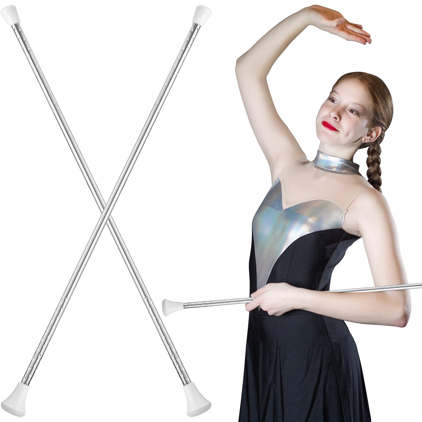 Hydren Twirling Baton Unisex Kids' Gymnastics Dance Baton Metal Baton Marching Band Baton Parade Baton Stick For Talent Shows, A