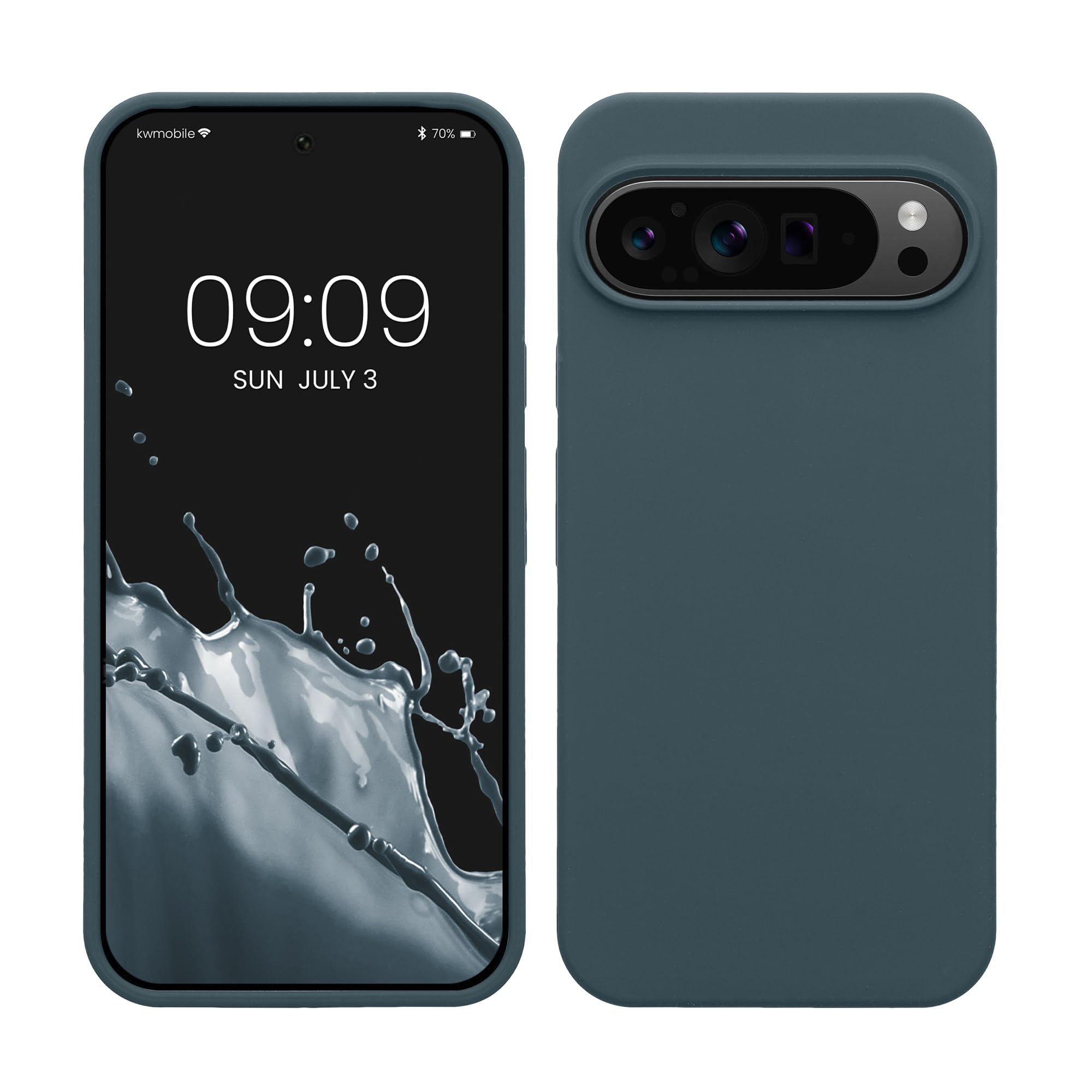 kwmobile Case Compatible with Google Pixel 9 Pro XL Case - TPU Silicone Phone Cover with Soft Finish - Dark Slate