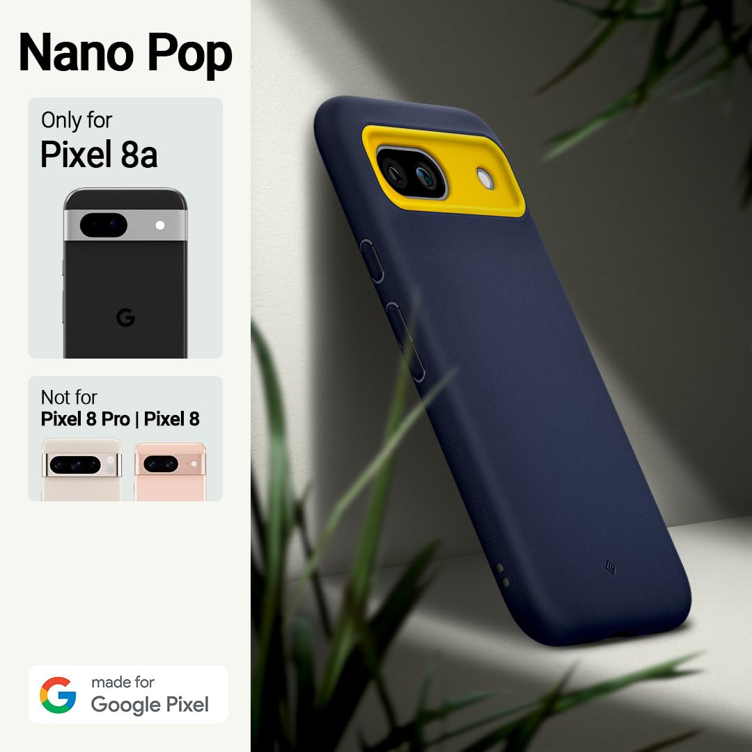 Caseology Nano Pop For Google Pixel 8A Case 5G [Silicone Case](2024)   Blueberry Navy