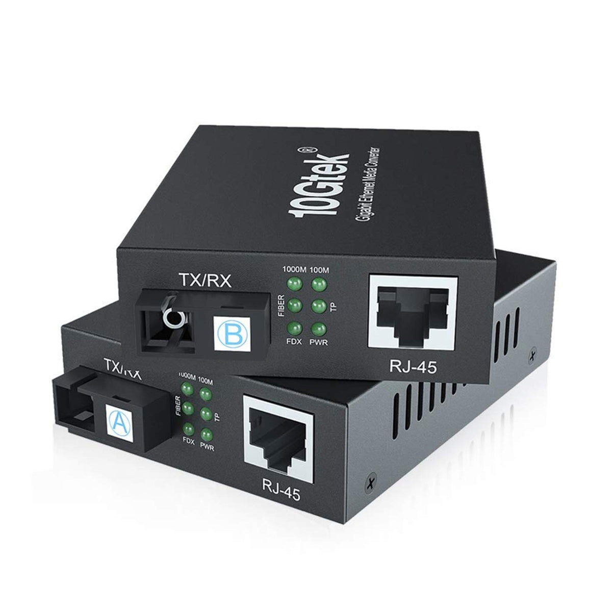 A Pair Of Gigabit Singlemode Bidi Fiber To Ethernet Media Converter, Fiber To Ethernet Converter, Smf Single Sc Fiber To Copper