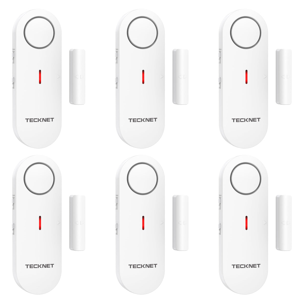 Tecknet Door Alarms For Kids Safety, Window Alarm Pool Alarms Door Alarm For Home Security, 2-In-1 Alarm & Chime, 3-Level Volume Control, Wireless Alarm For House Hotel Cars Sheds Caravans (6 Pack)