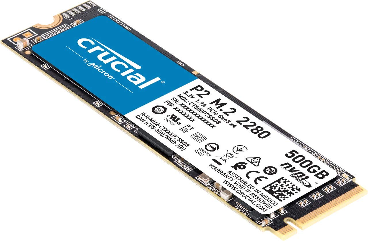 Crucial P2 500Gb 3D Nand Nvme Pcie M.2 Ssd Up To 2400Mb/S   Ct500P2Ssd8
