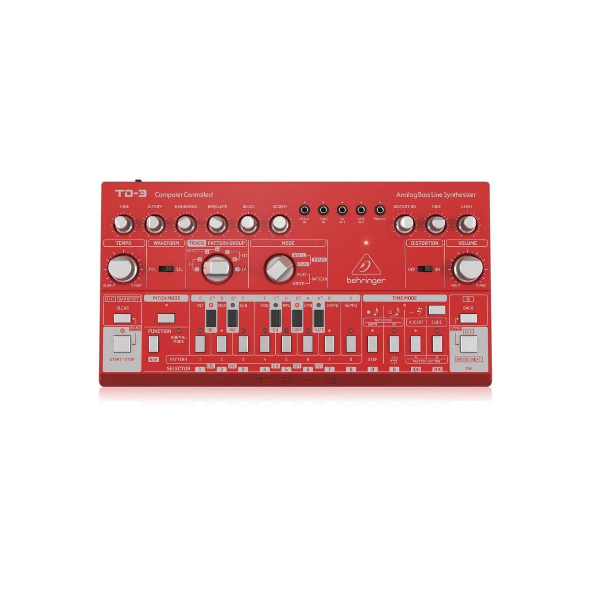 Behringer TD-3-RD Analog Bass Line Synthesizer - Red