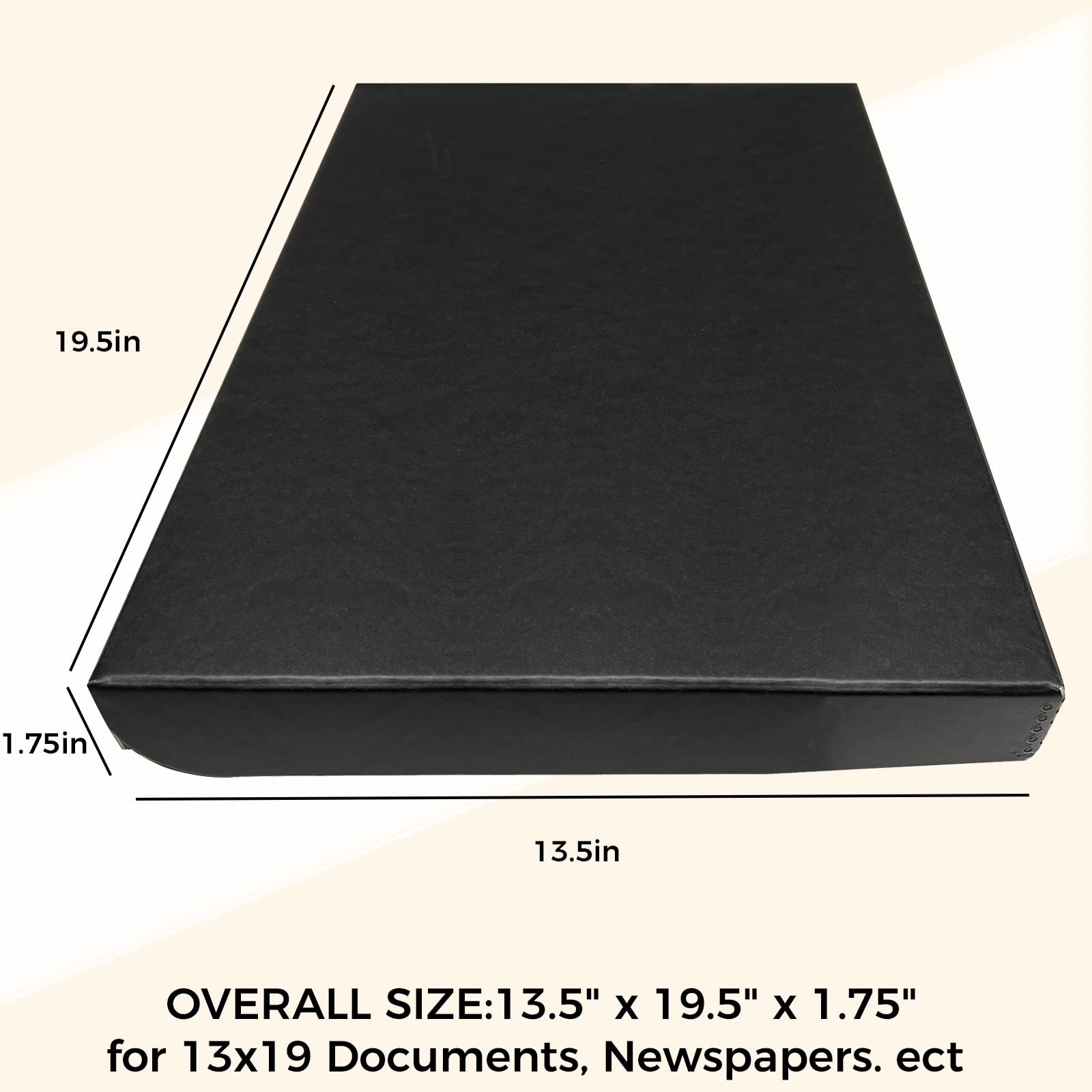 Golden State Art, Archival Folio Storage Box 13X19, Clamshell Design With Metal Edge, Preserve And Store Photos Documents Cards Prints Arts And Crafts Diy, Black