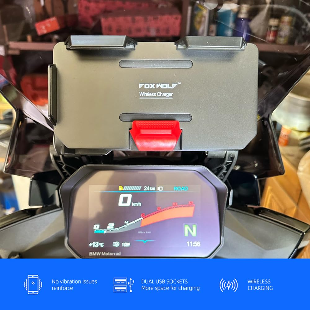 The New Gps Mobile Phone Motorcycle Navigation Bracket Wireless Charging Support With Two Usb Ports For R1200Gs/Adv F800Gs Adv F