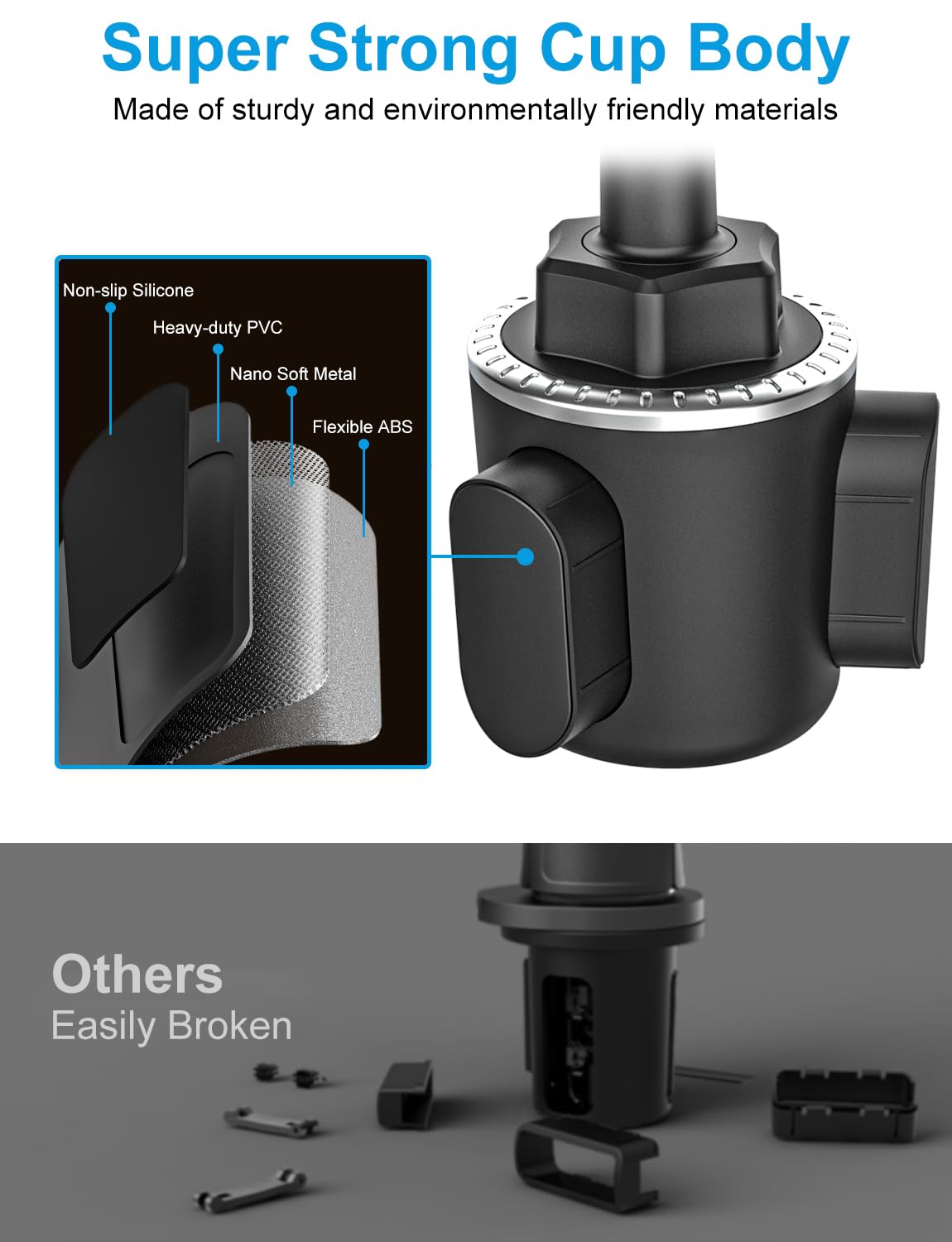 Gdzn Cup Car Tablet Holder For Car, Car Cup Holder Tablet Mount, Universal Adjustable Gooseneck Cup Holder Tablet Cradle With 36