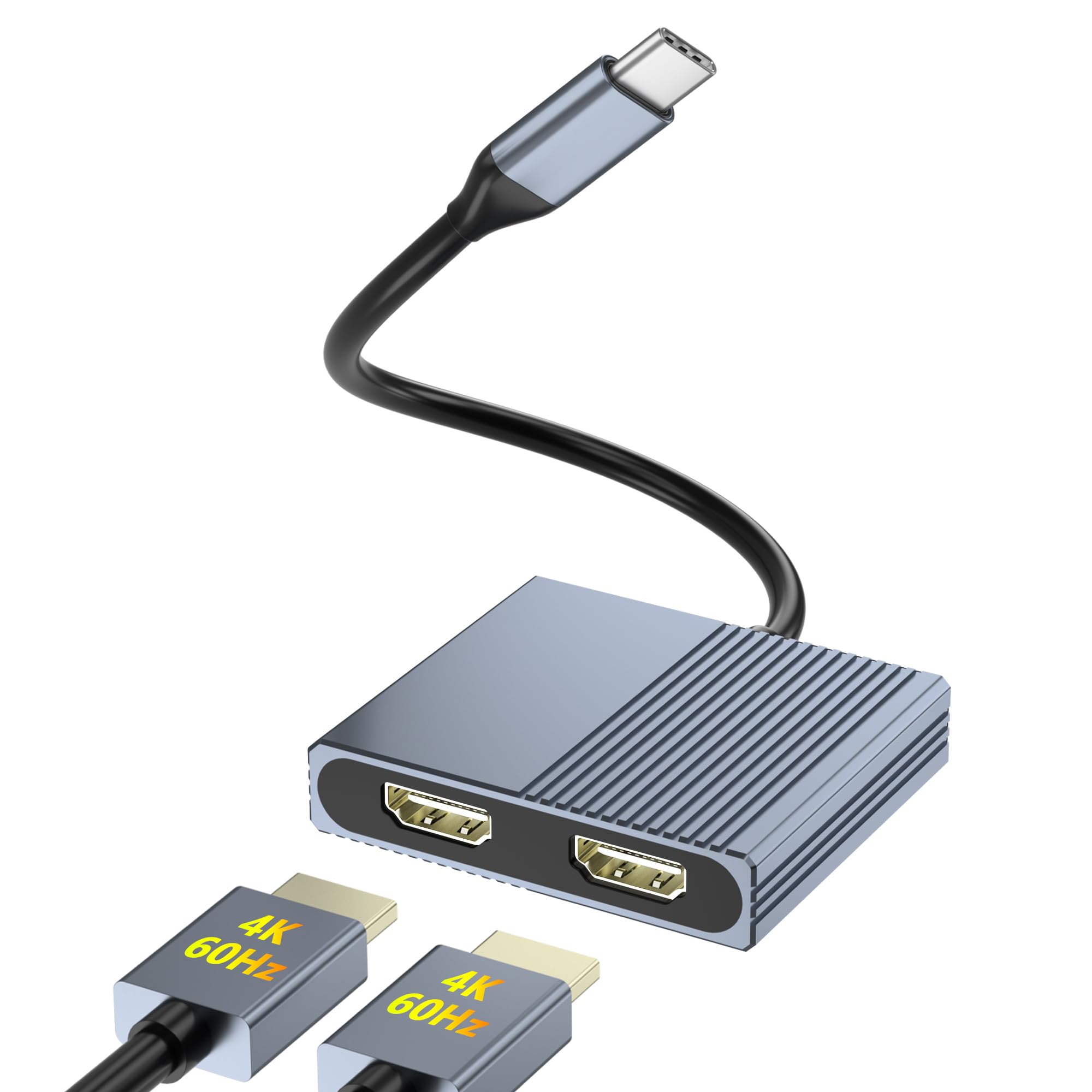 Dual Hdmi Adapter For 2 Monitors, Dual 4K@60Hz Hdmi Splitter For Dual Monitors, Dual Monitor Adapter, Hdmi Splitter Extended Dis