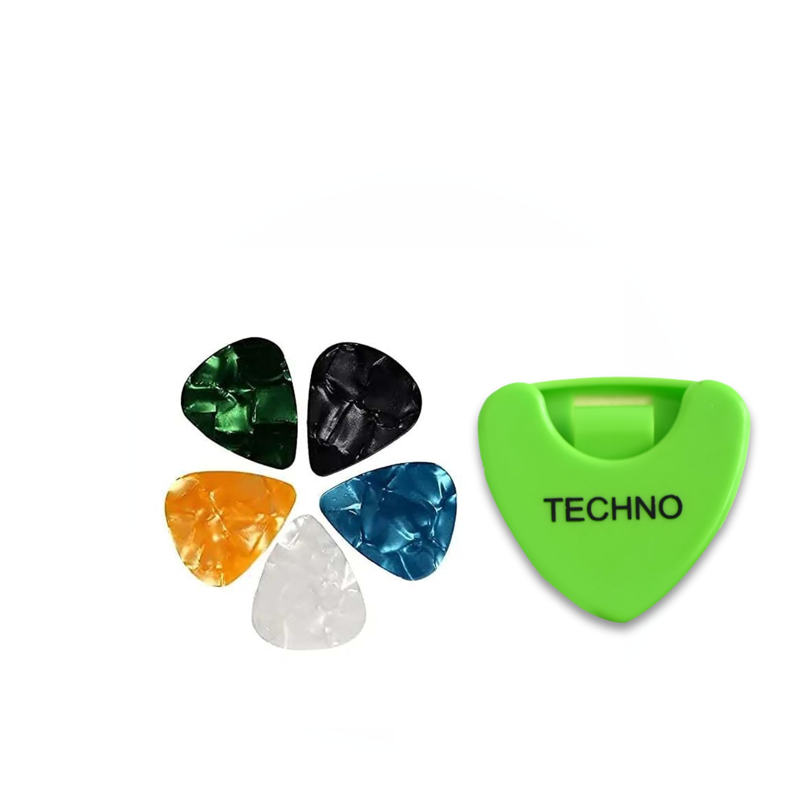 Techno Guitar Pick Holder Clip, Green