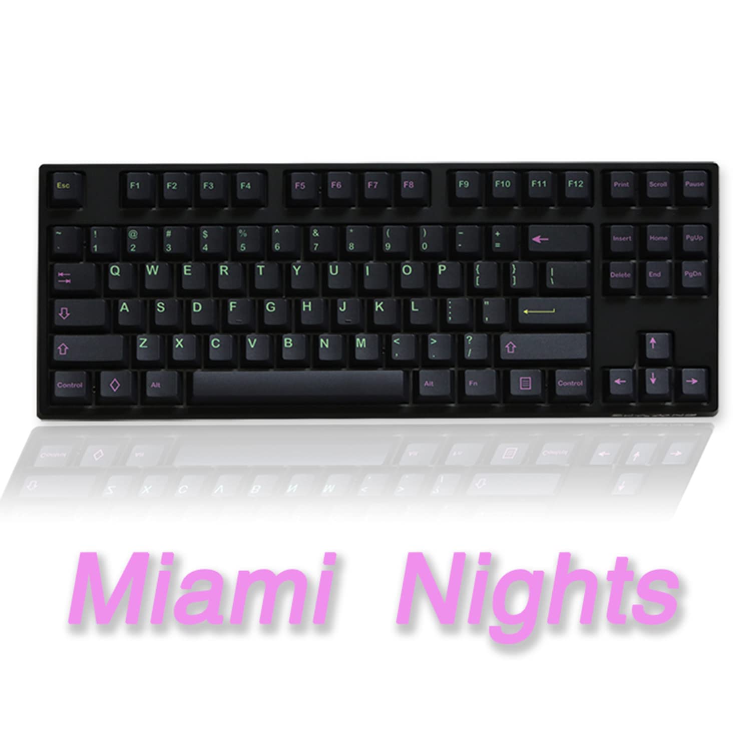 Auguri Miami Night Pbt Keycaps Cherry Profile Keycap For Cherry Mx Stem Mechanical Keyboard 87 104 Gh60 Xd64 Gmk67 Bm60 Bm65 Bm6