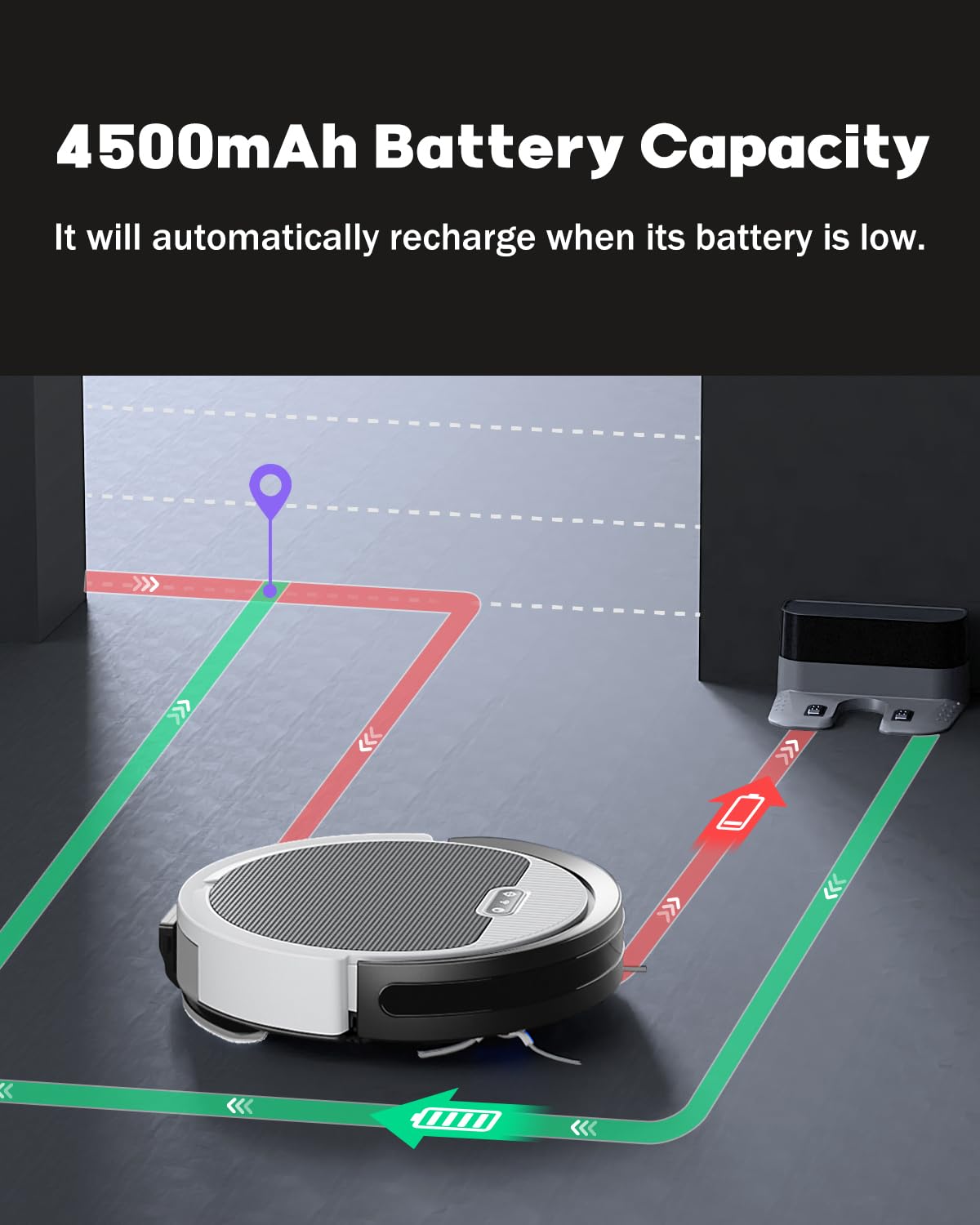 Pureatic V3 2 In 1 Robot Vacuum And Mop Combo?5000Pa Suction, Works With 2.4G Wifi/Alexa/App/Remote Control, Schedule Cleaning,