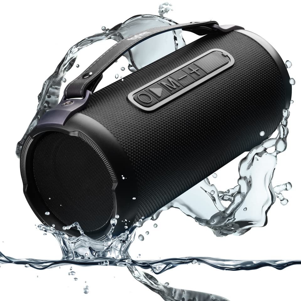 Tyler Wireless Bluetooth Speaker Water Resistant Long Range 300 Watt Rechargeable Boombox Usb Mp3 Micro Sd Aux Inputs Fm Radio Sound & Bass Carry Strap Lightweight For Home Outdoor Stereo