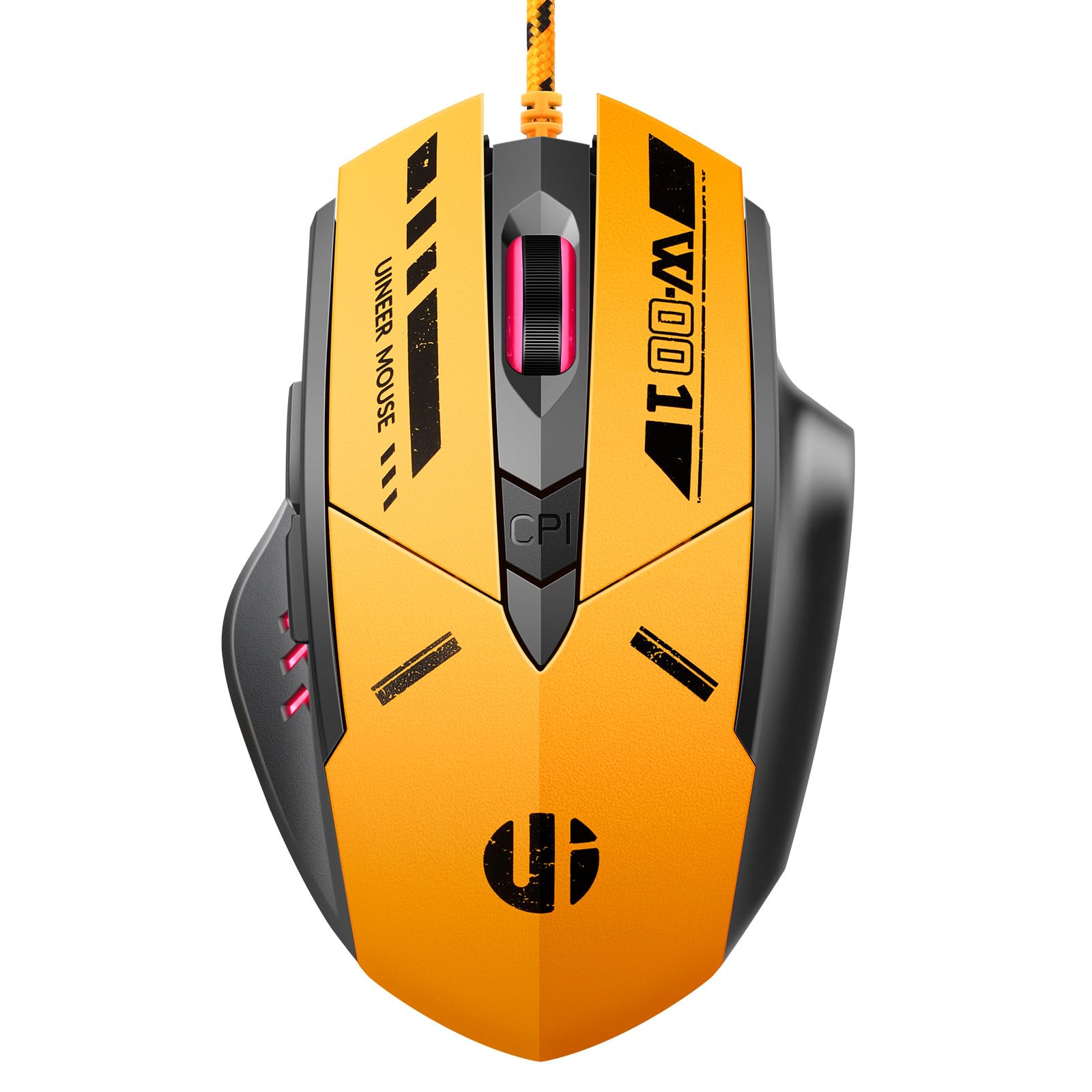 Uineer Wired Mouse Gaming, 4 Adjustable Dpi Levels, 6 Programmable Buttons, 4 Colour Auto Breathing Light, 1.5M Usb Cable   Plug
