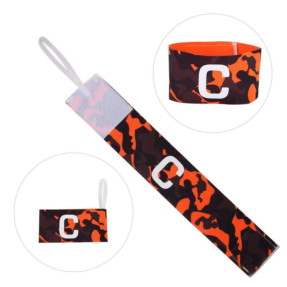 Player Bands, Durability Nylon Soccer Armband Adjustable Captain Bands For Outdoor Team Sports Groups(Orange)