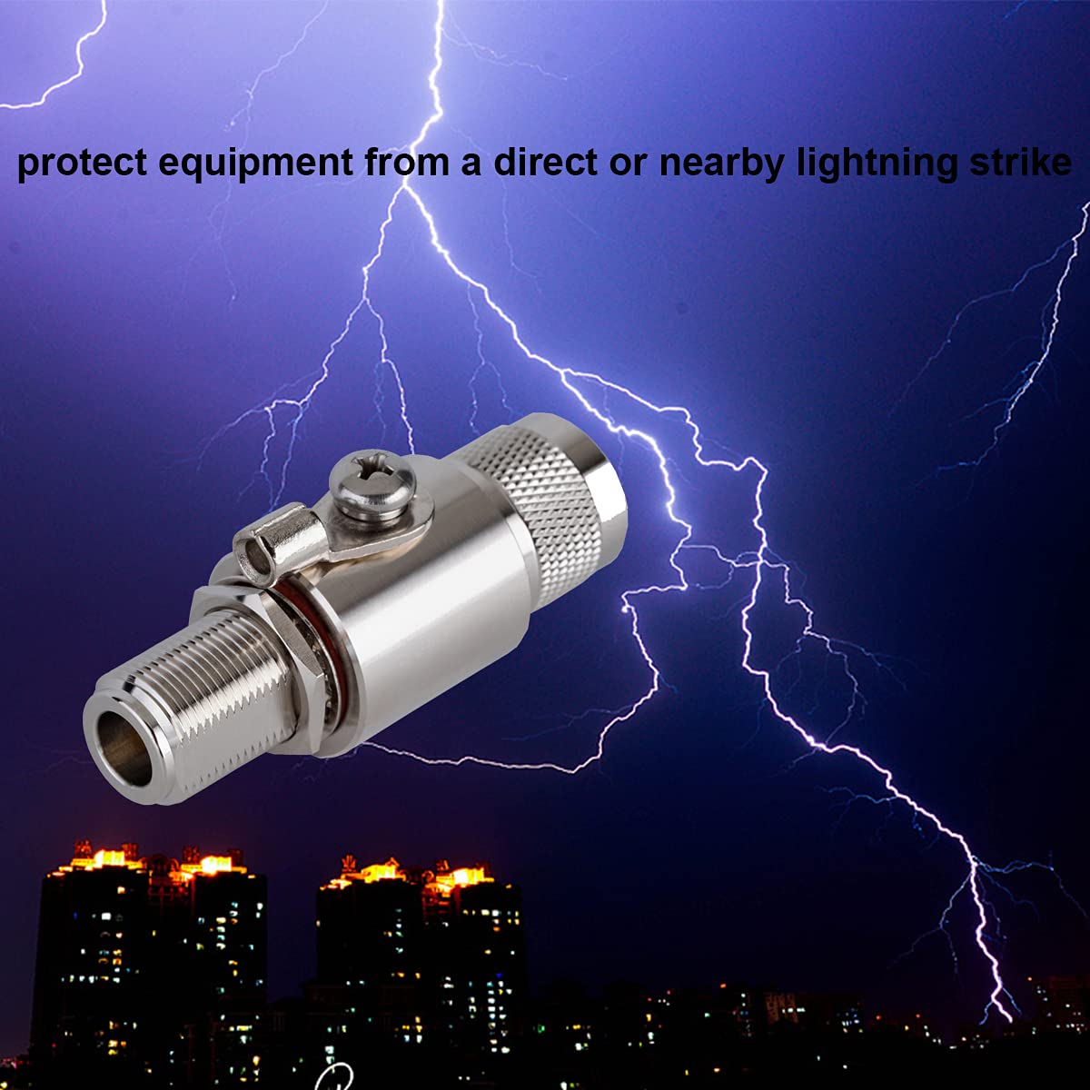 N Lightning Arrestor Female To Female Bulkhead Dc 3Ghz 90V Gas Tube Discharge 50 Ohm Rfetomax N Type Coaxial Lightning Arrester