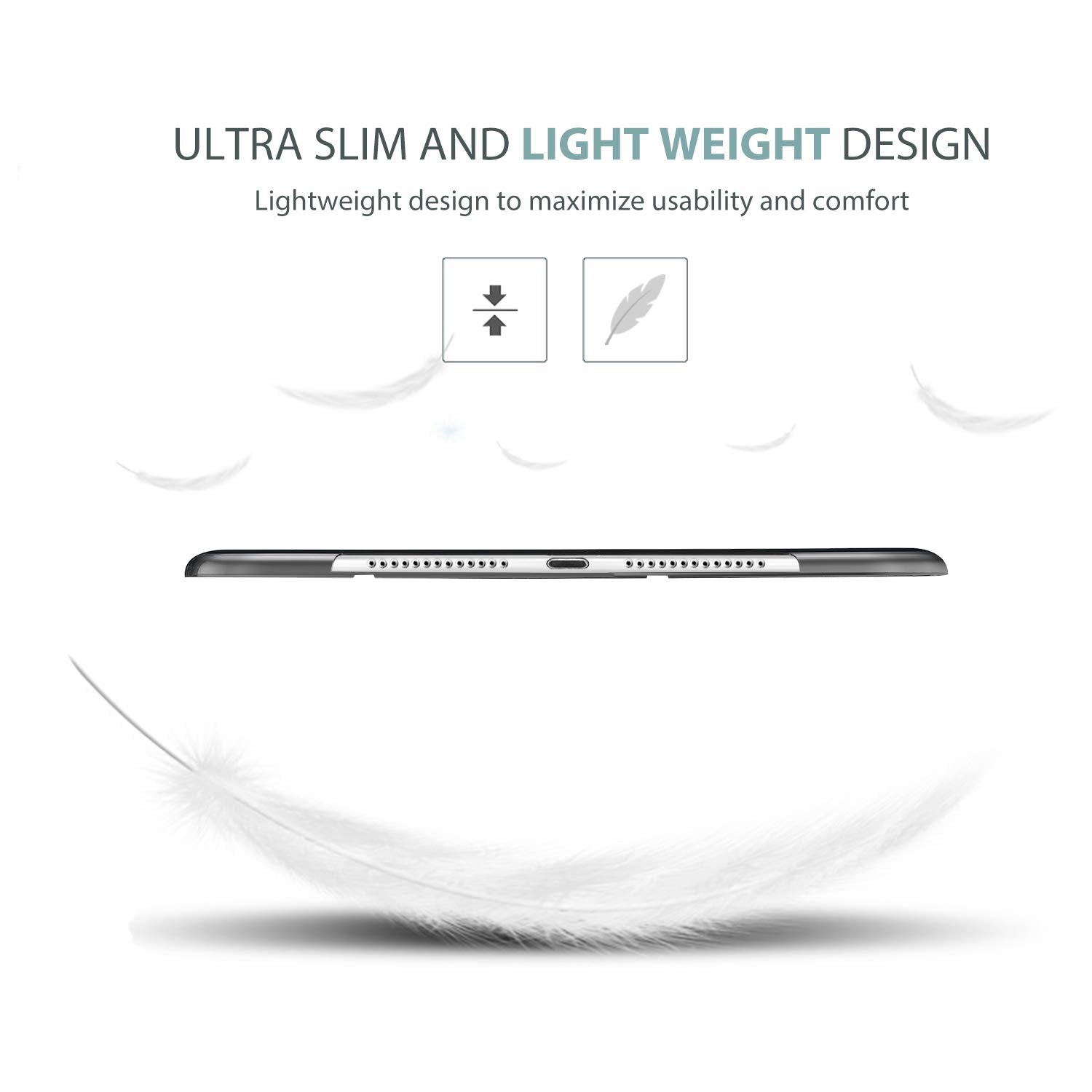 Procase Smart Case For Ipad Air 2 2014, Ultra Slim Lightweight Stand Protective Case Shell With Translucent Frosted Back Cover For Ipad Air 2Nd (A1566 A1567)  Metallic