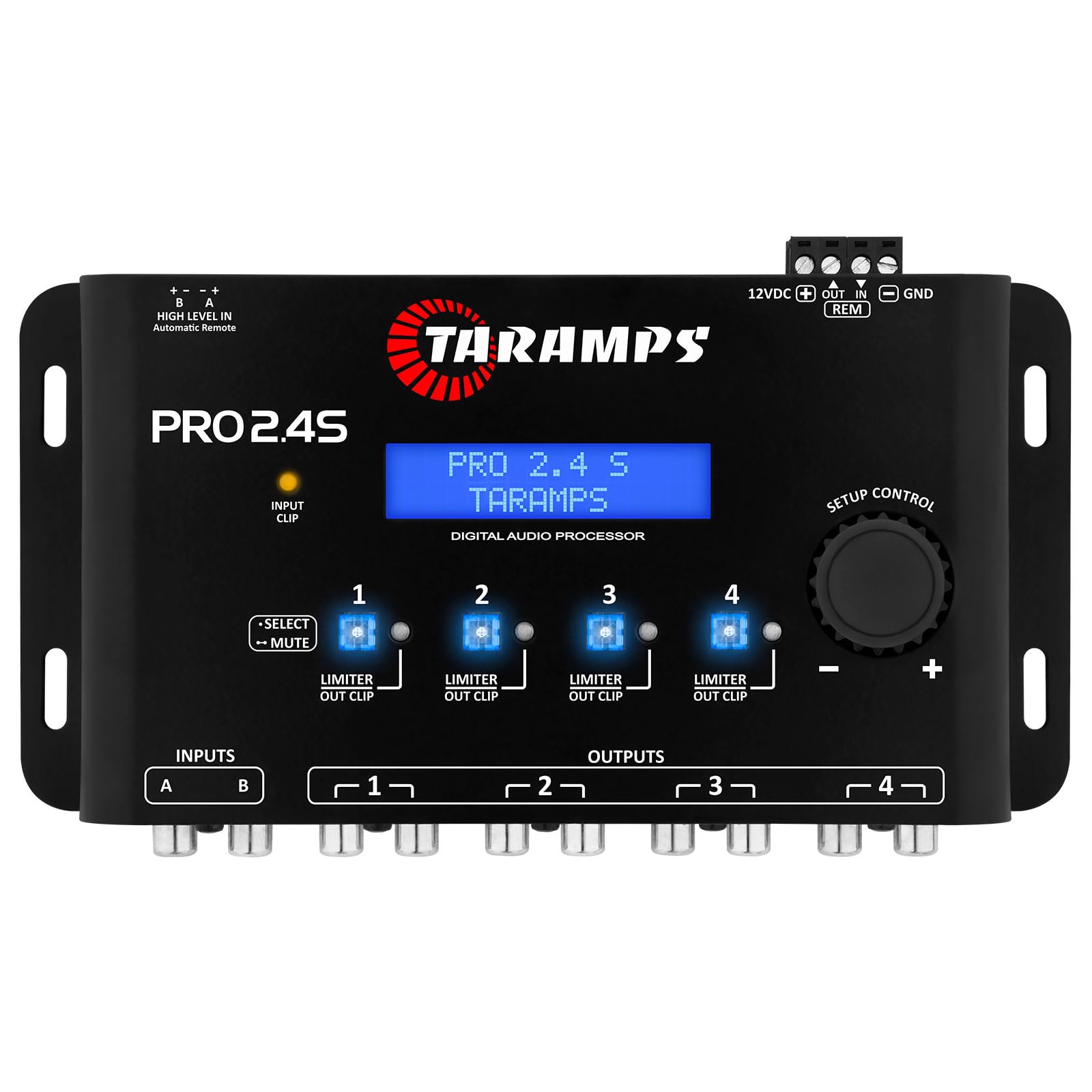 Taramps Pro 2.4S Dsp Crossover Full Digital Signal Processor And Equalizer With Sequencer 15 Band Graphic Equalization 12 Preset