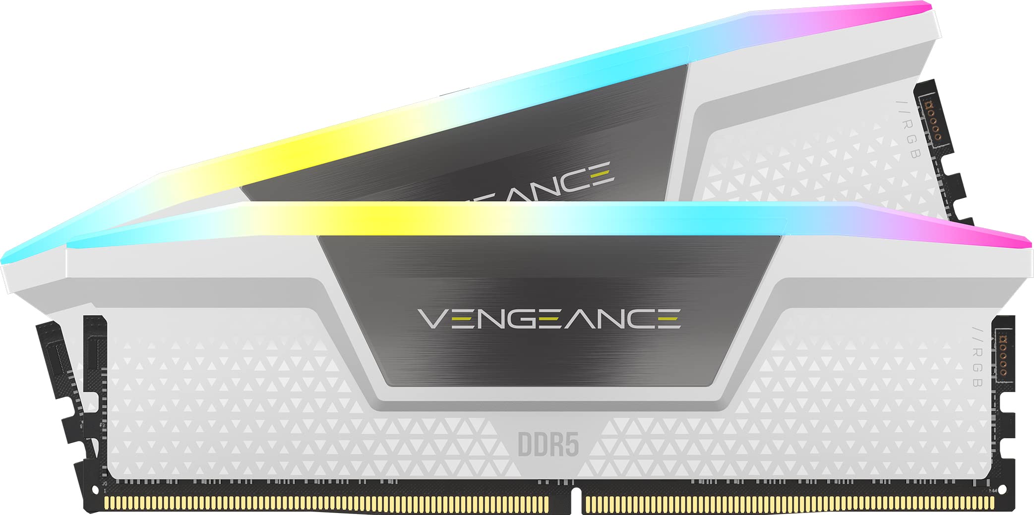 CORSAIR VENGEANCE RGB DDR5 RAM 32GB (2x16GB) 5200MHz CL40 Intel XMP iCUE Compatible Computer Memory  White (CMH32GX5M2B5200C40W
