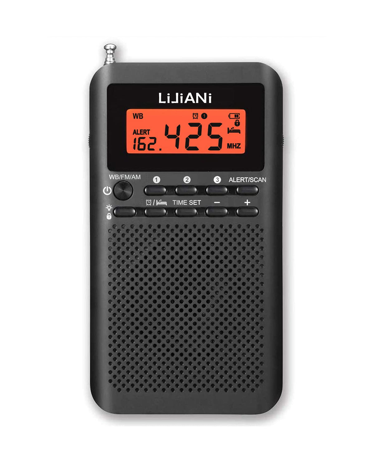 Noaa Weather Am Fm Radio Portable Battery Operated By 2 Aa Batteries With Stereo Earphone, Lcd Display Digital Alarm Clock Sleep