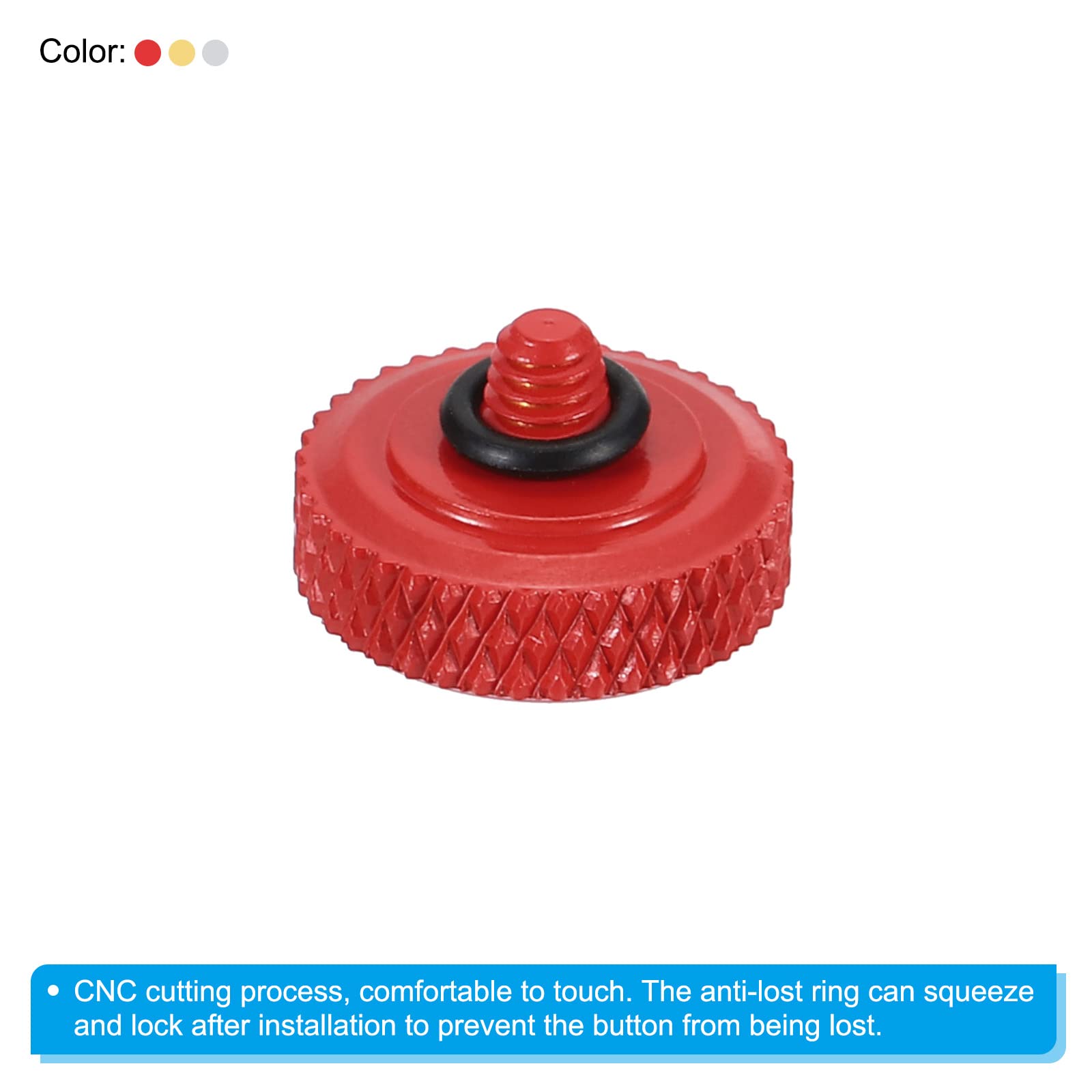 Patikil Camera Shutter Button, 3 Pack Soft Shutter Release Button Pure Copper Camera Button Carved, Red Silver Golden For Nikon