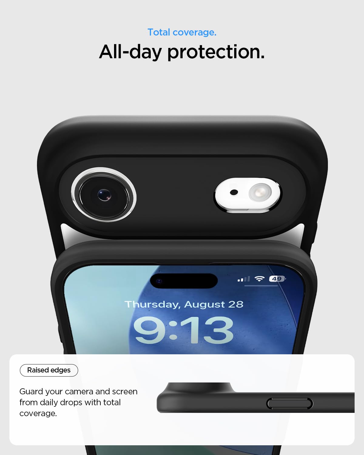 Spigen For Iphone Air Case, Ultra Hybrid [Tpu Covered Camera Control] [Anti-Yellowing] [No Magnet Ring] - Matte Black