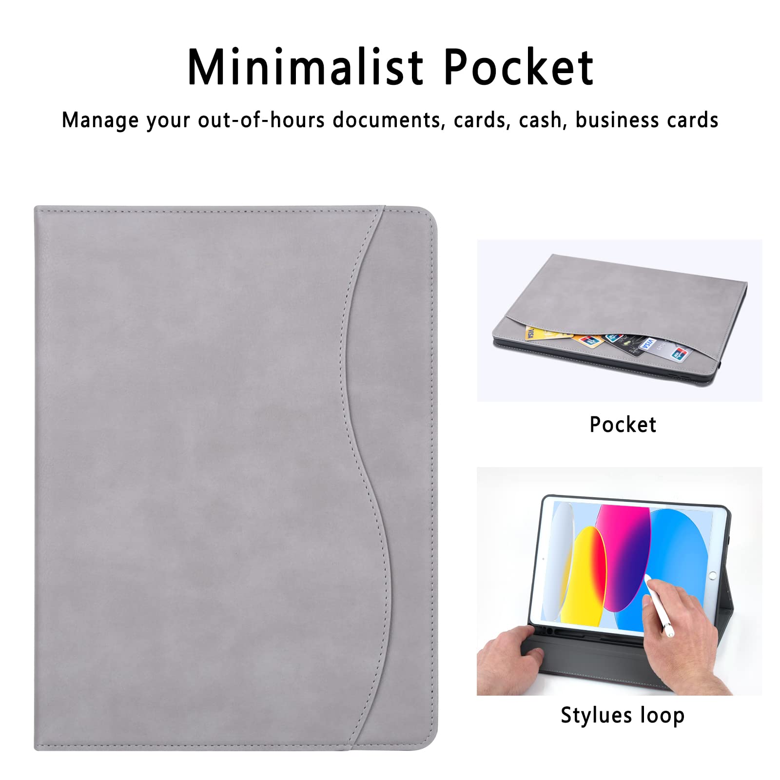 Hfcoupe For Ipad 9Th / 8Th / 7Th Generation Case 2021/2020/2019, Full Body Ipad Cover 10.2 Inch With Pencil Holder And Pocket, M