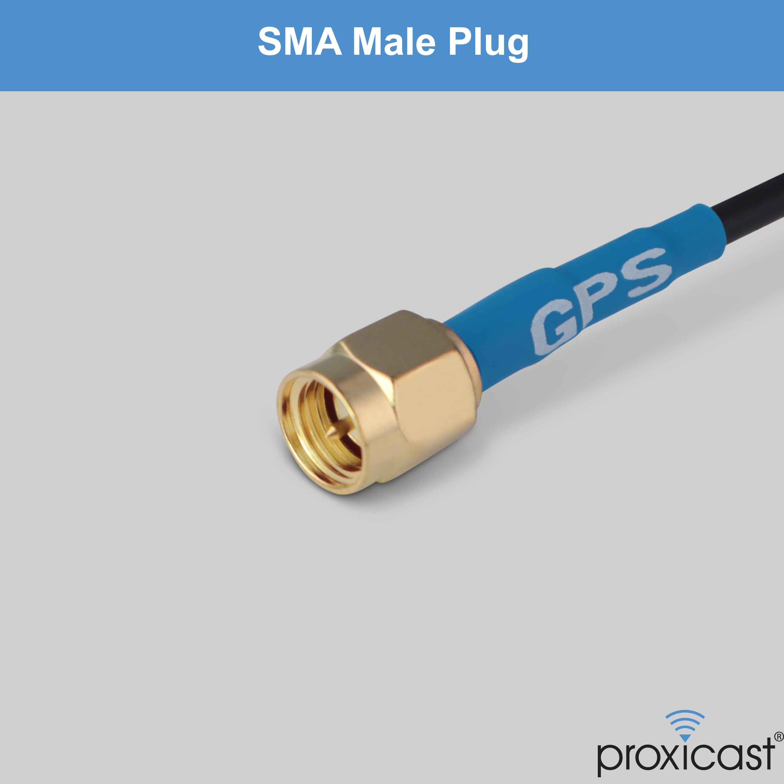 Proxicast Active/Passive Gps Antenna Sma - Through Hole Screw Mount Puck Antenna With Straight Sma Male Connector On 3 Ft Coax L