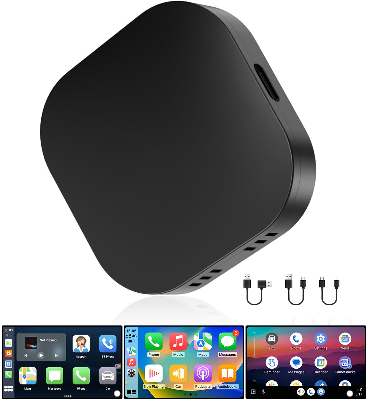 Zhnn Carplay Ai Box 2.0, Android Auto Ai Box Carplay Video Streaming Device For Oem Wired Carplay/Android Auto Car, Smart Ai Box