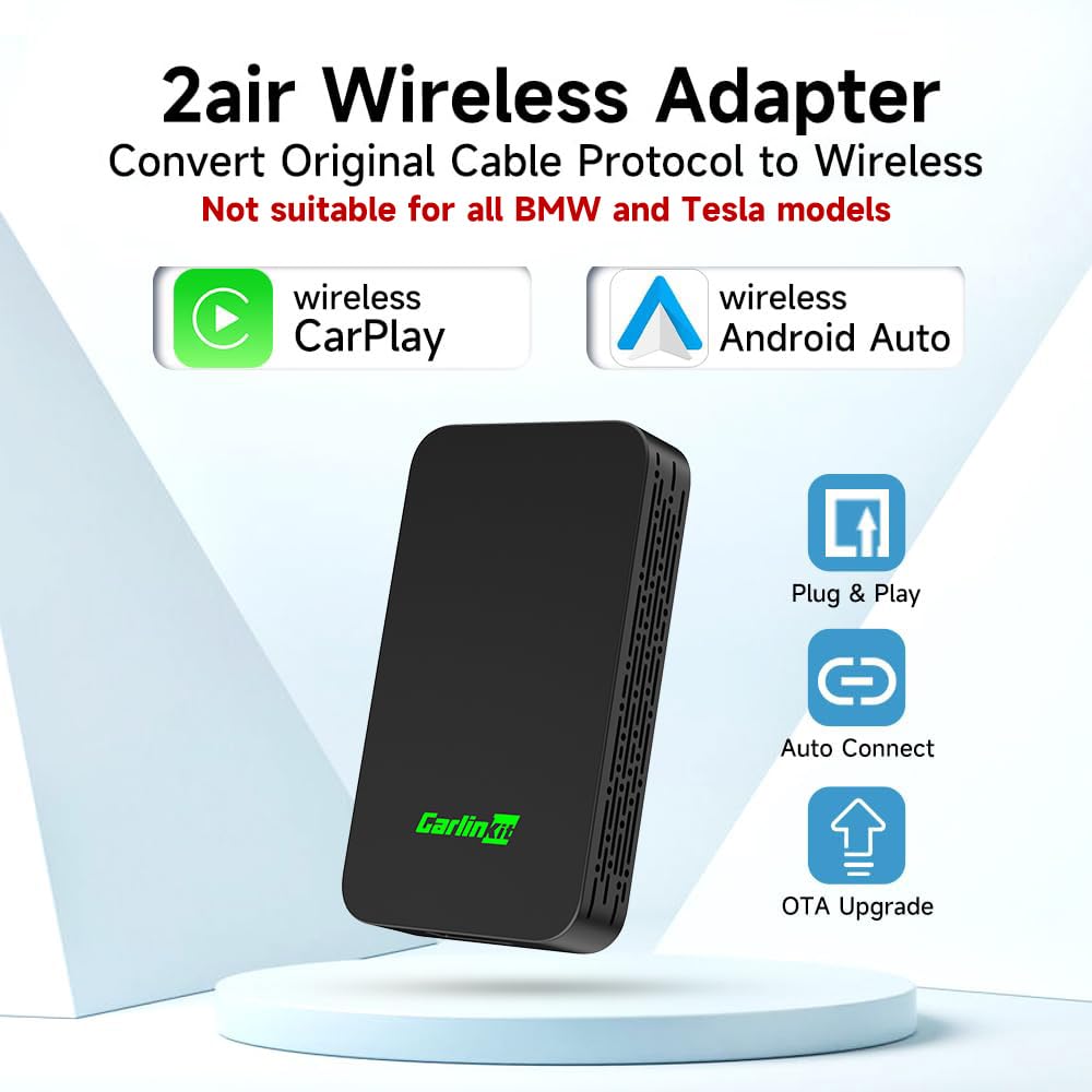Carlinkit 5.0   Wireless Carplay Adapter 2Air For Wired Carplay & Wired Android Auto Cars   Simple Design | Usb C To Usb A | Usb C To Usb C | Wired To Wireless | Wider Compatibility
