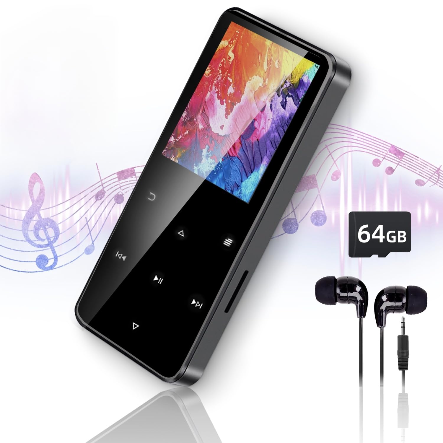80Gb Mp3 Player With Bluetooth Portable Hifi Music Player With Hd Speaker, Lossless Sound, Fm Radio, Voice Recorder, Touch Butto