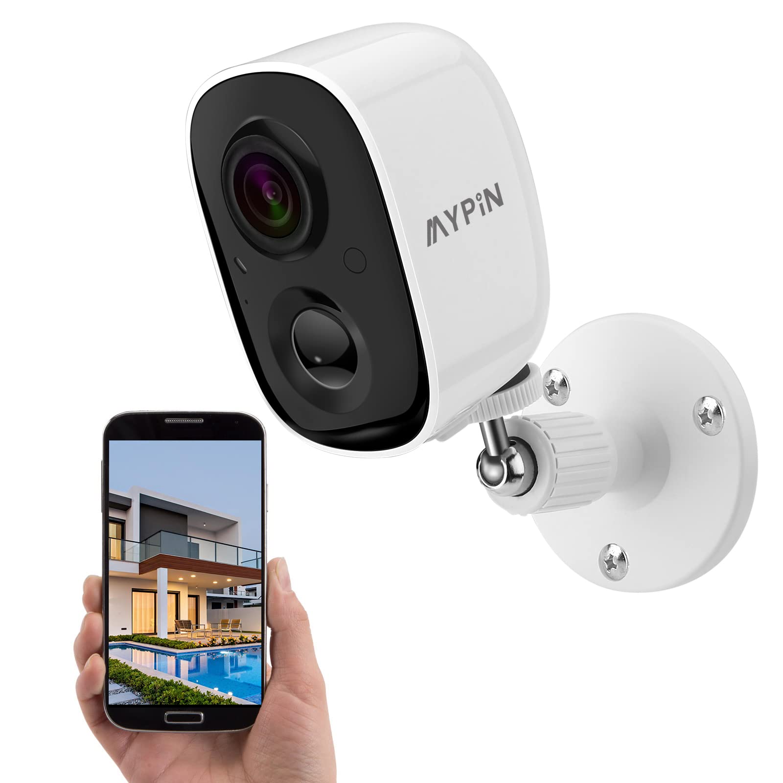 2K Hd Security Camera Wireless Outdoor, Wireless Rechargeable Battery Powered Wifi Home Surveillance Camera With Ai Pir, Waterpr