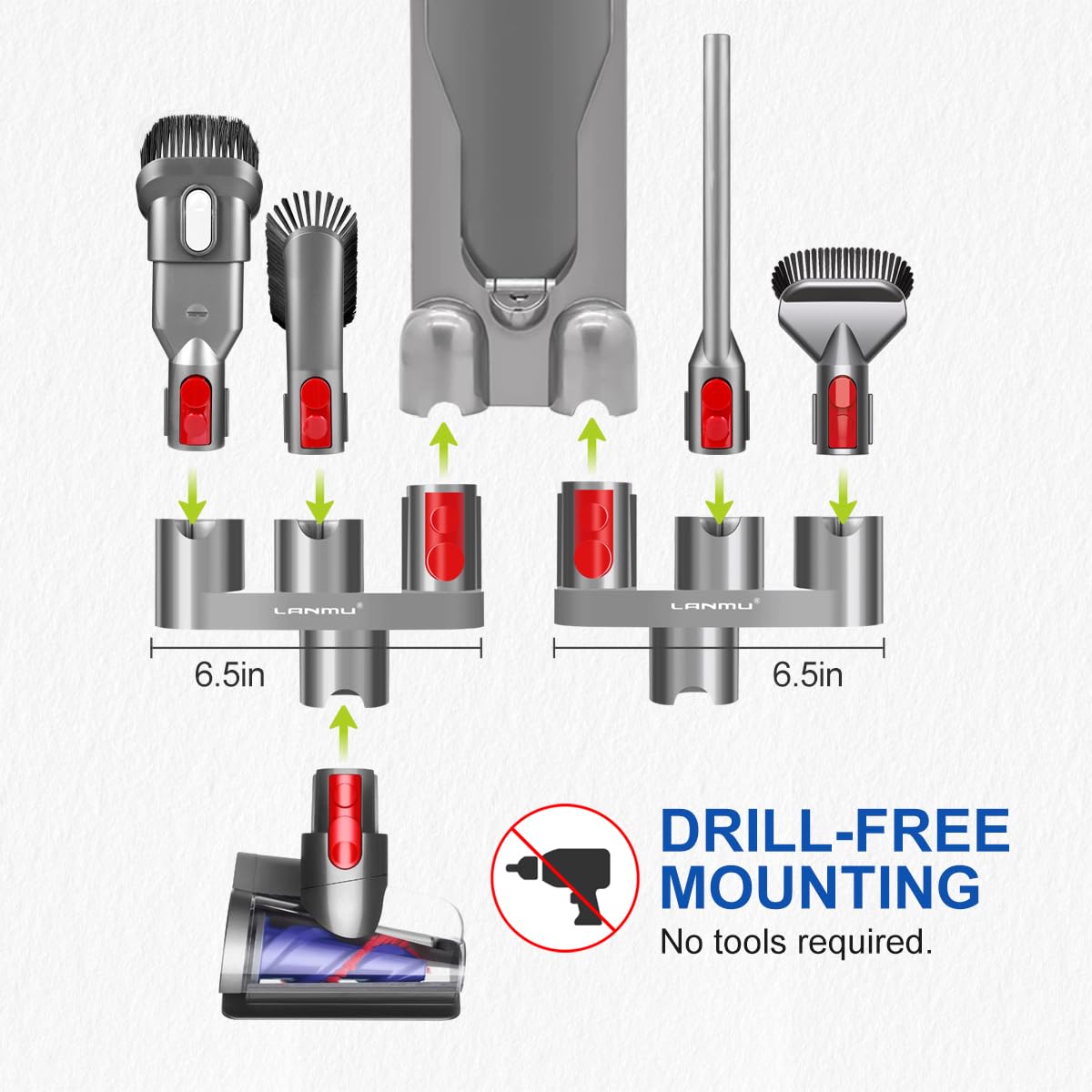 LANMU Accessory Holder for Dyson V15 V12 V11 V10 V8 V7, Docking Station Organizer for Cordless Stick Vacuum Cleaner - Style 1