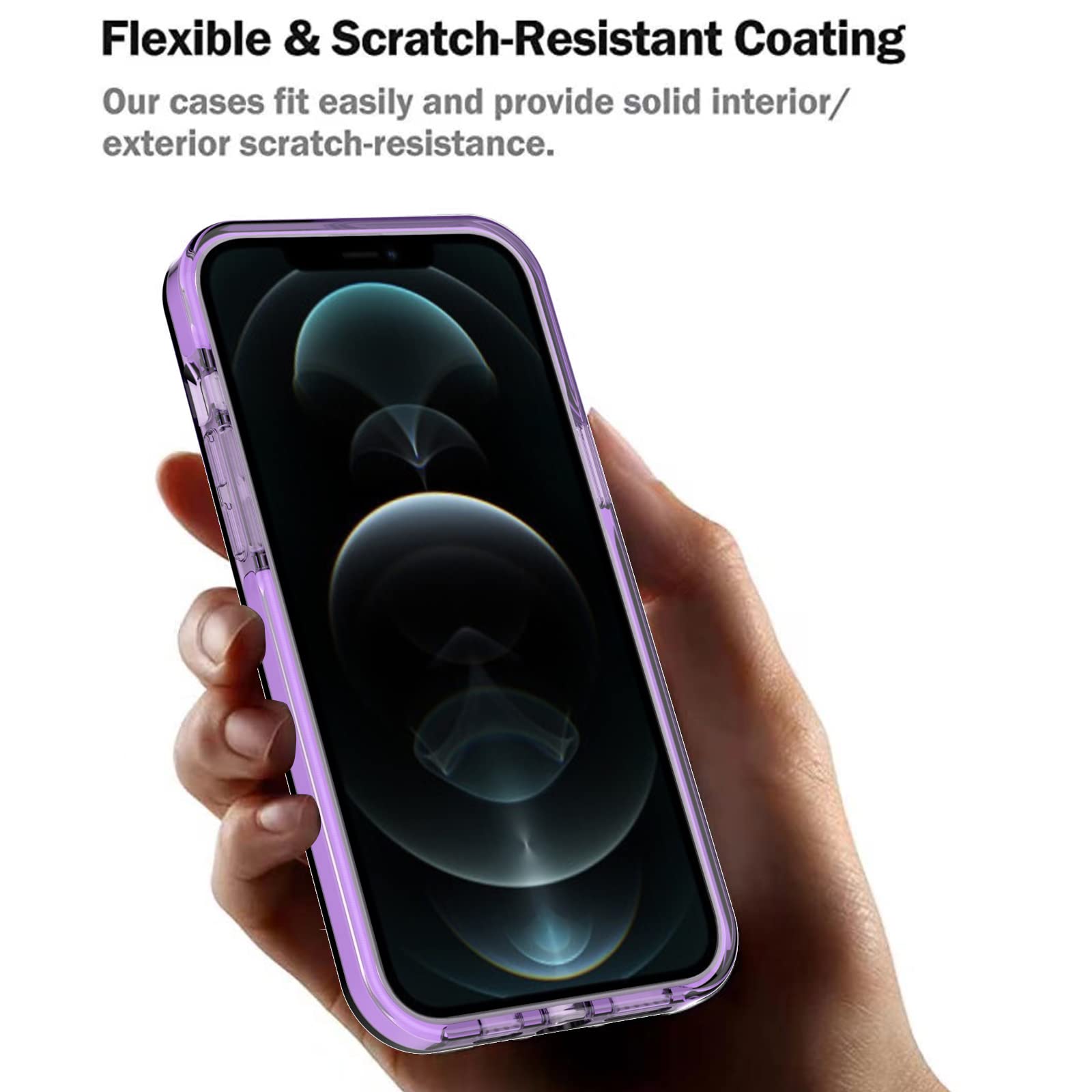 ArtsEvo iPhone 14 Pro Shockproof Clear Case Thermoplastic Polyurethane Purple 6.6ft Drop Protection