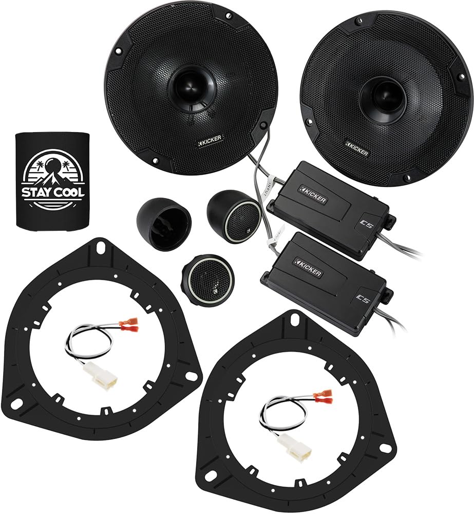 KICKER Front Door 6.5 Speakers Kit for Toyota Sequoia 2003-2007 Upgrade Kit - Pair of CS Series 6 1/2 Inch Component Speakers wi