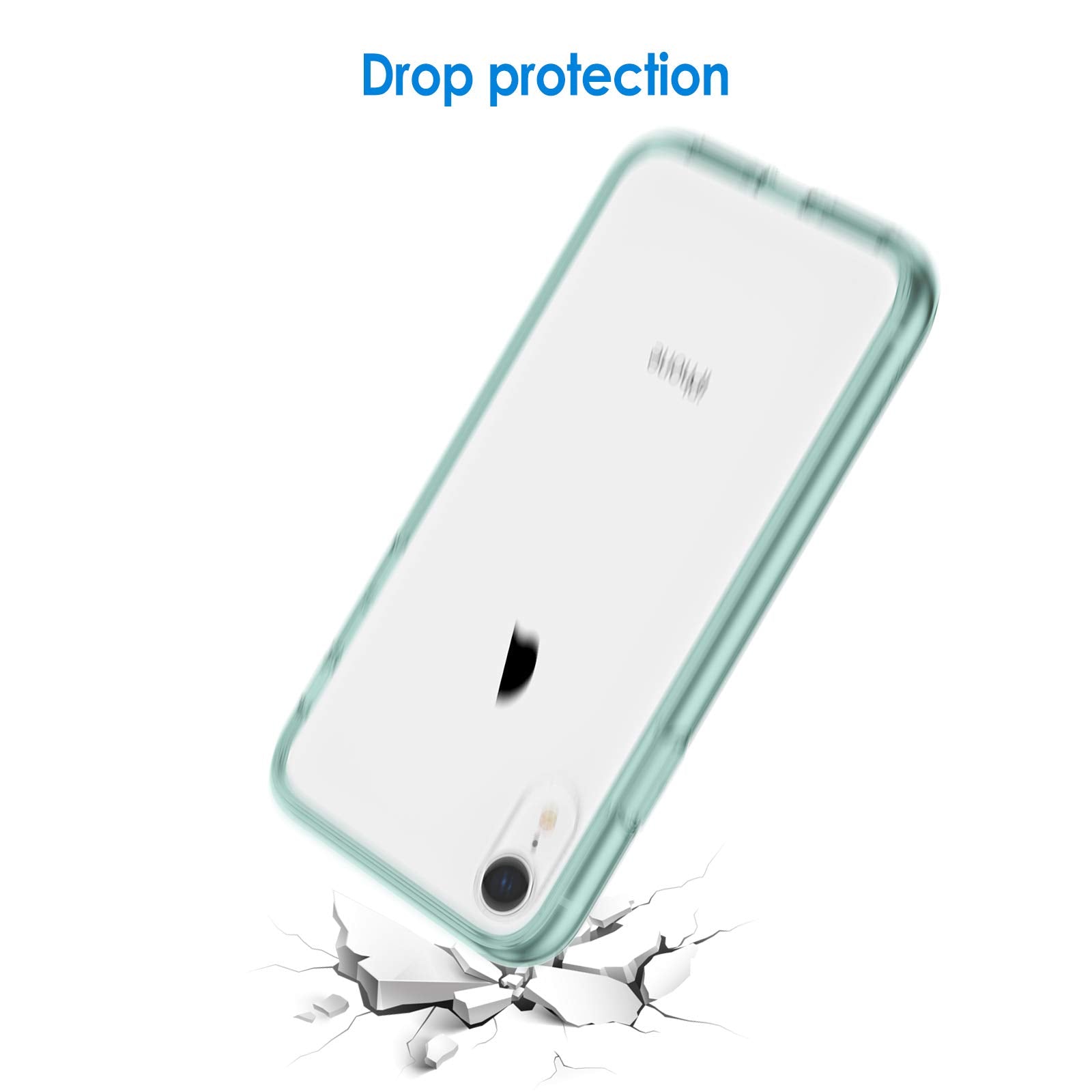 Jetech Case For Iphone Xr 6.1-Inch, Non-Yellowing Shockproof Phone Bumper Cover, Anti-Scratch Clear Back (Midnight Green)