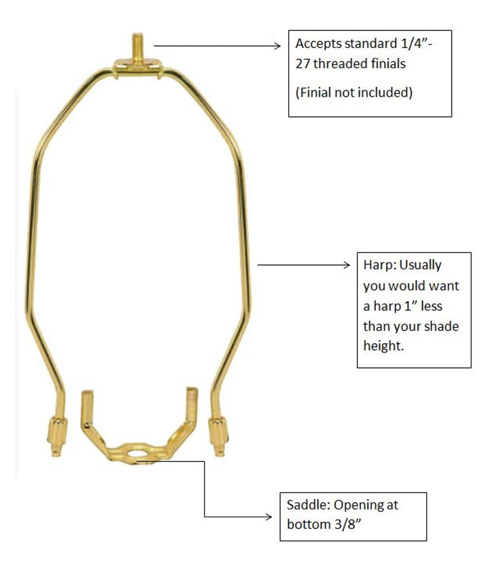 7In Antique Brass Harp