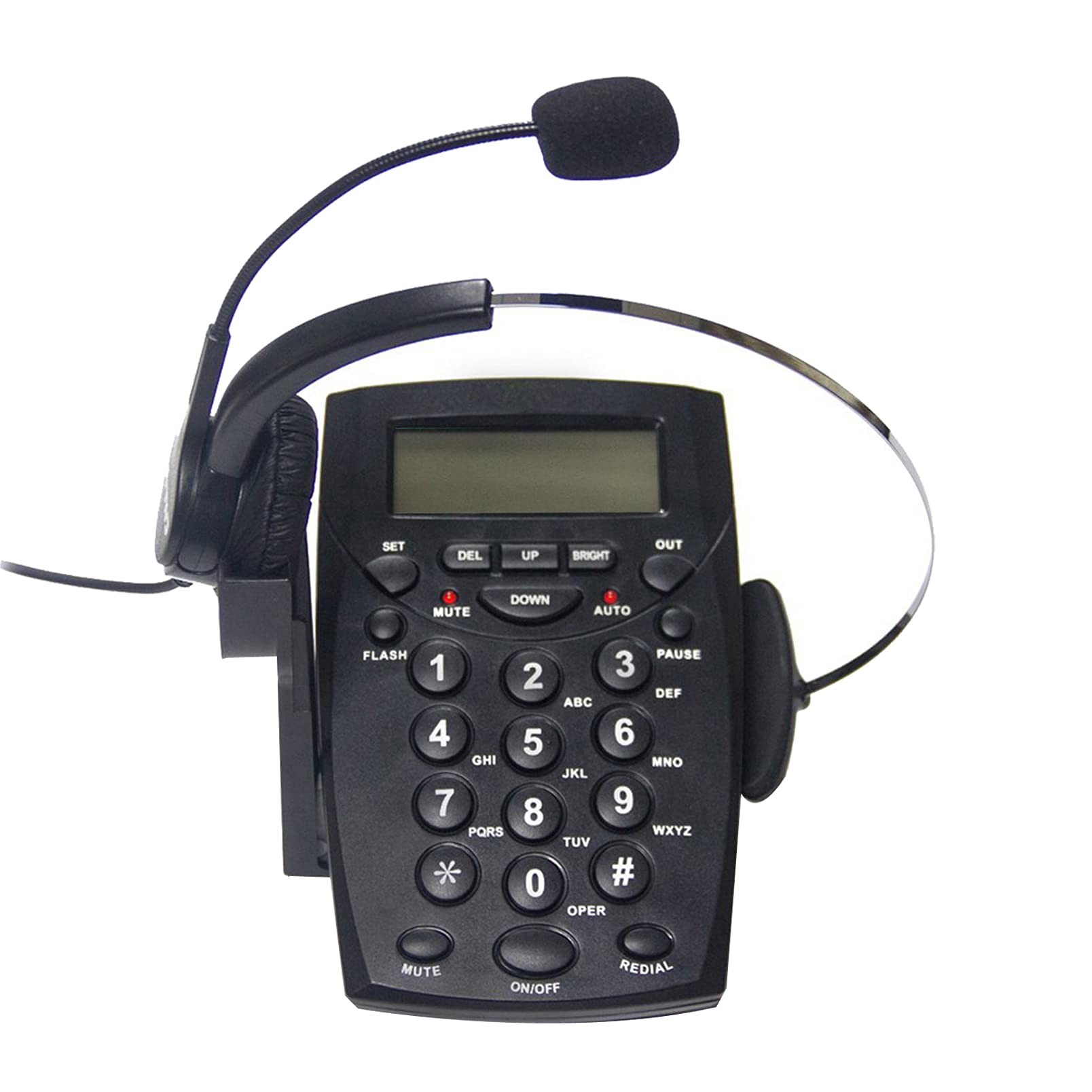 Benotek Call Center Headset Telephone With Noise Cancellation Headphone Microphone And Dialpad For House Call Center Office Home