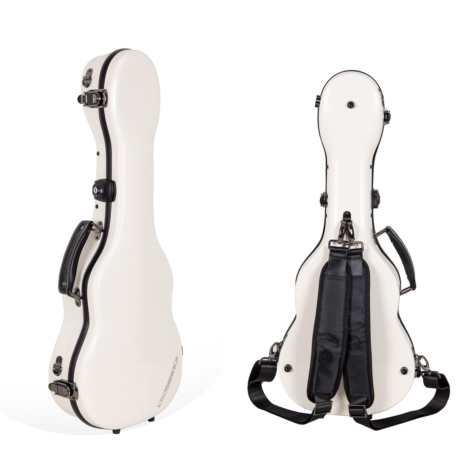 Crossrock Fiberglass Case With Tsa Lock For 27 Tenor Ukulelex-Milky White(Crf2020Tumw)