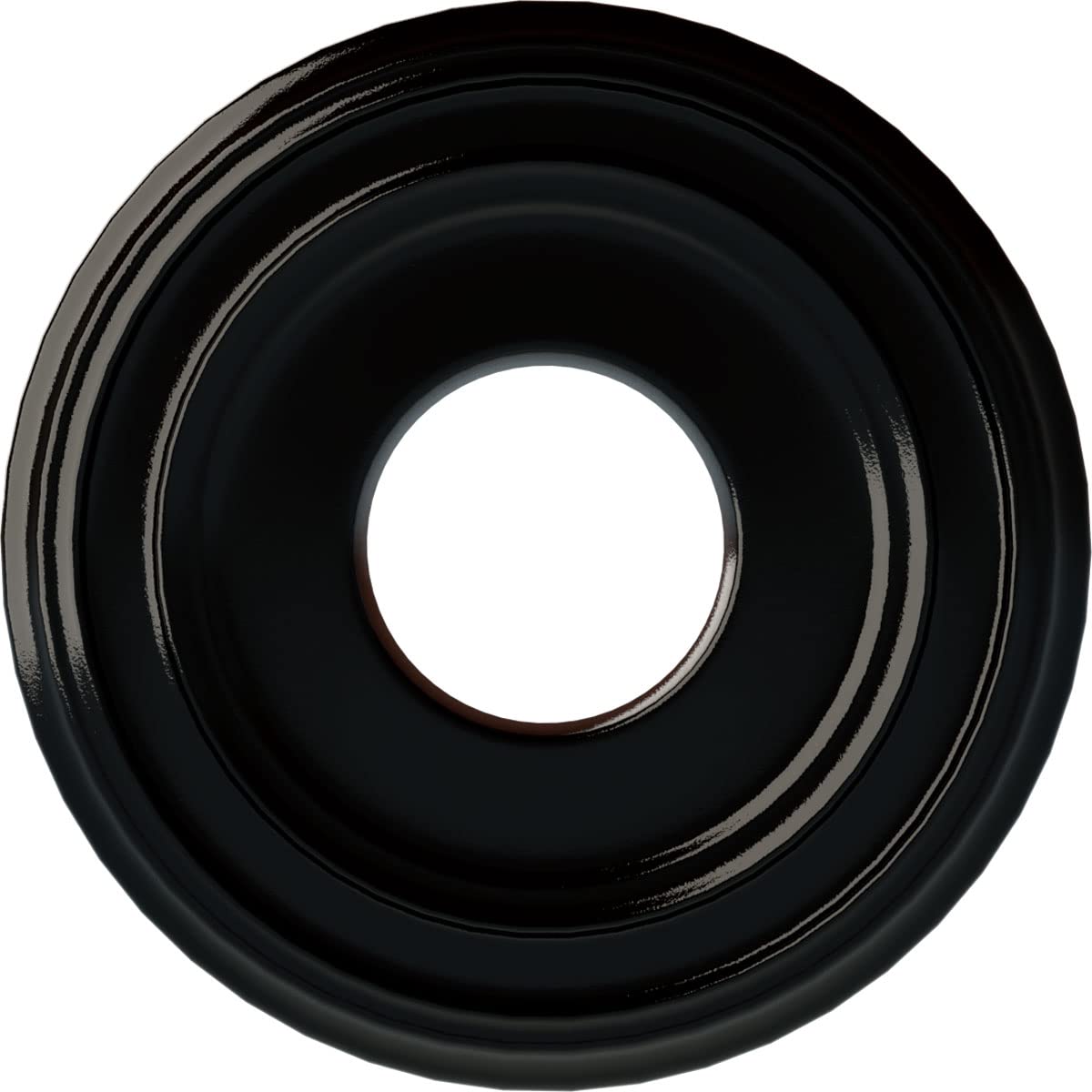 Ekena Millwork CM12CLBPS 12 3/8OD X 4ID X 1 1/8P Classic Ceiling Medallion Fits Canopies Up to 7 1/4, Black Pearl