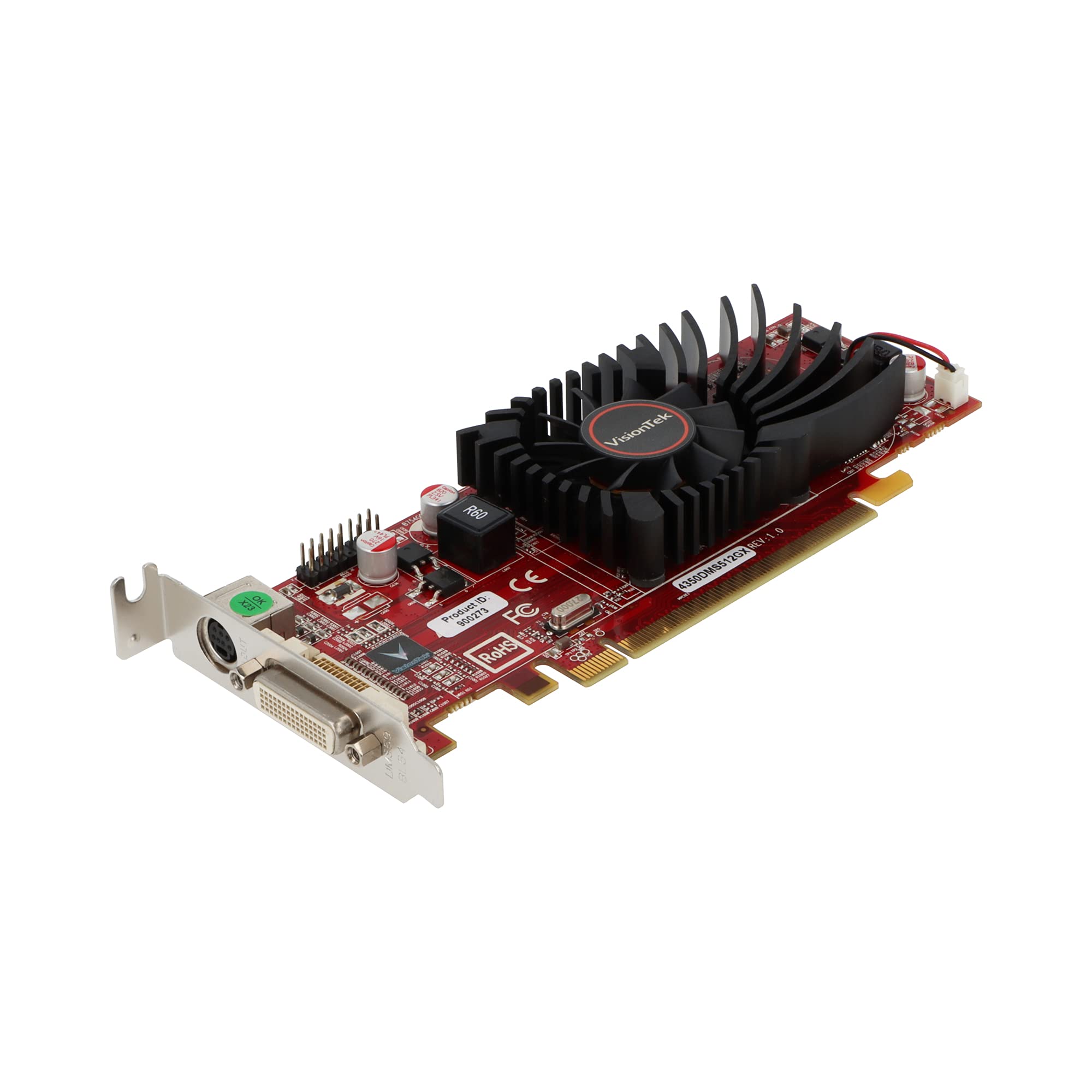 Visiontek Radeon 4350 Sff 512Mb Ddr2 (2X Dvi I, Tv Out) With 2X Dvi I To Vga Adapter Graphics Card   900273