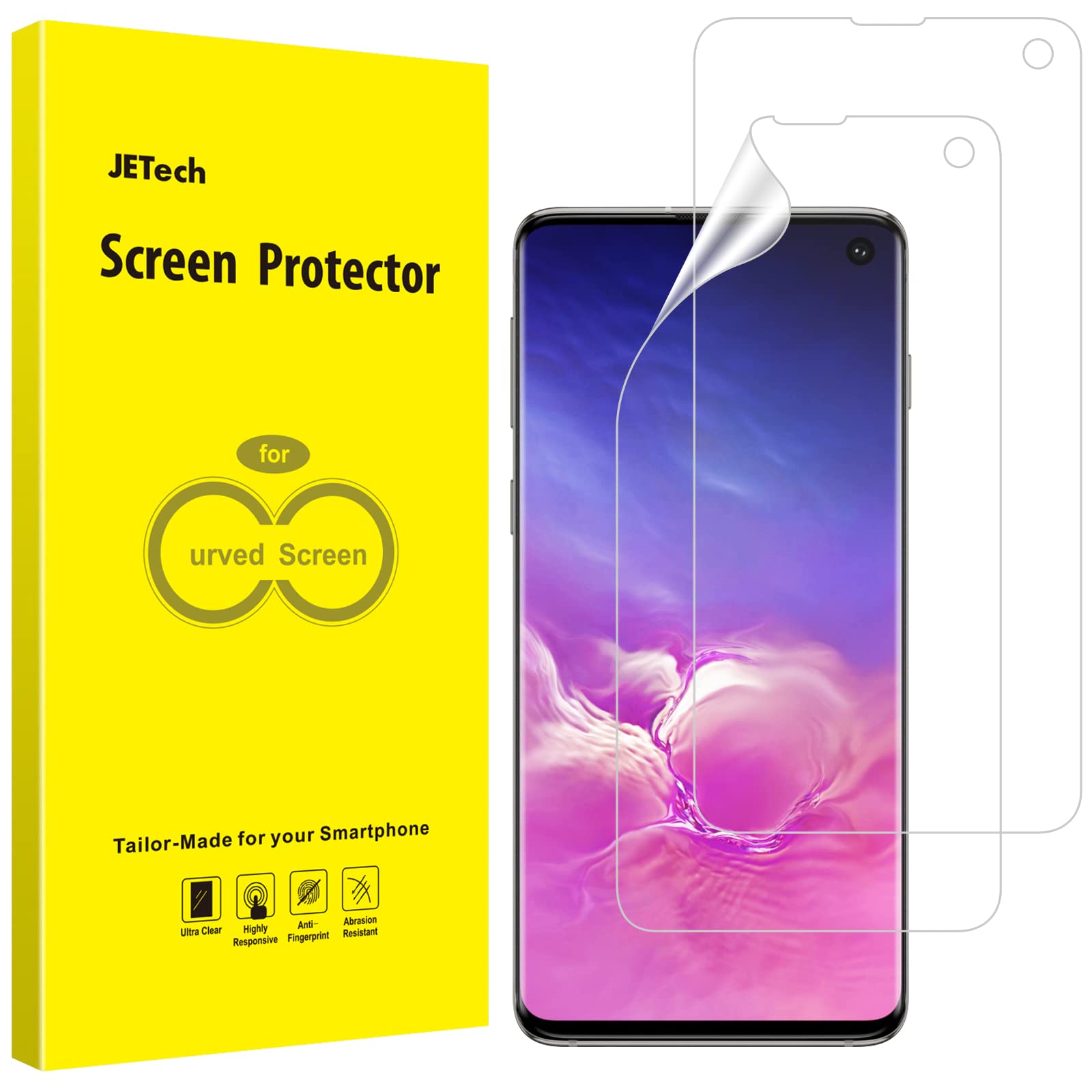 Jetech Screen Protector For Samsung Galaxy S10, Tpu Ultra Hd Film, Case Friendly, 2 Pack