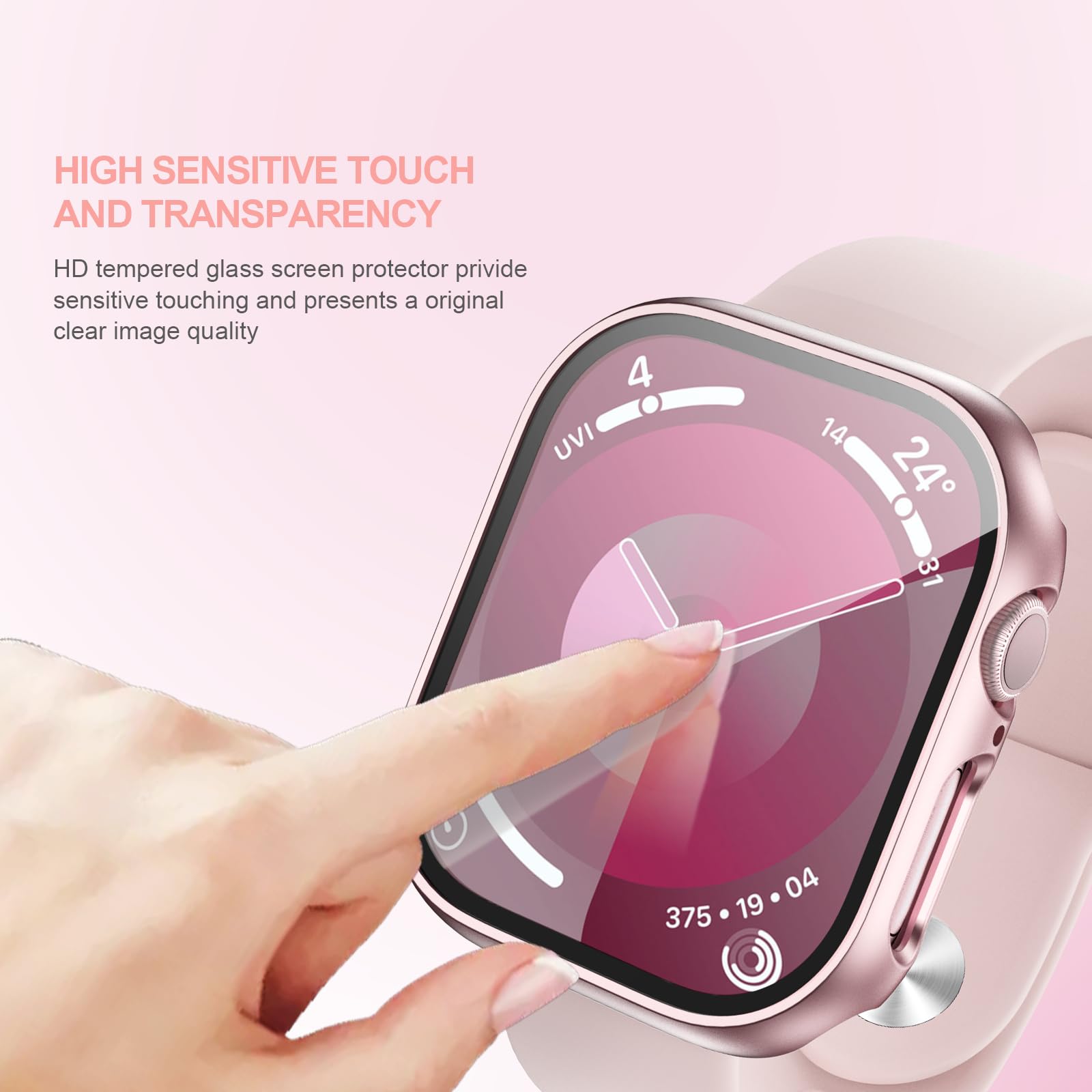 Haojavo 5 Pack For Apple Watch Series 10 Screen Protector Case 46Mm(2024), Pc Hard Cover With Tempered Glass Film Ultra Thin Sli