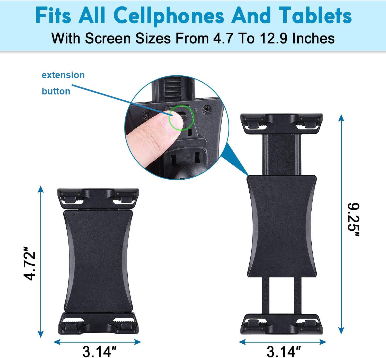 Jubor Tablet Holder, Bike Ipad Holder Stand For Indoor Gym Treadmill, Stationary Bicycle And Spin Exercise Bike, Tablet Mount Cl