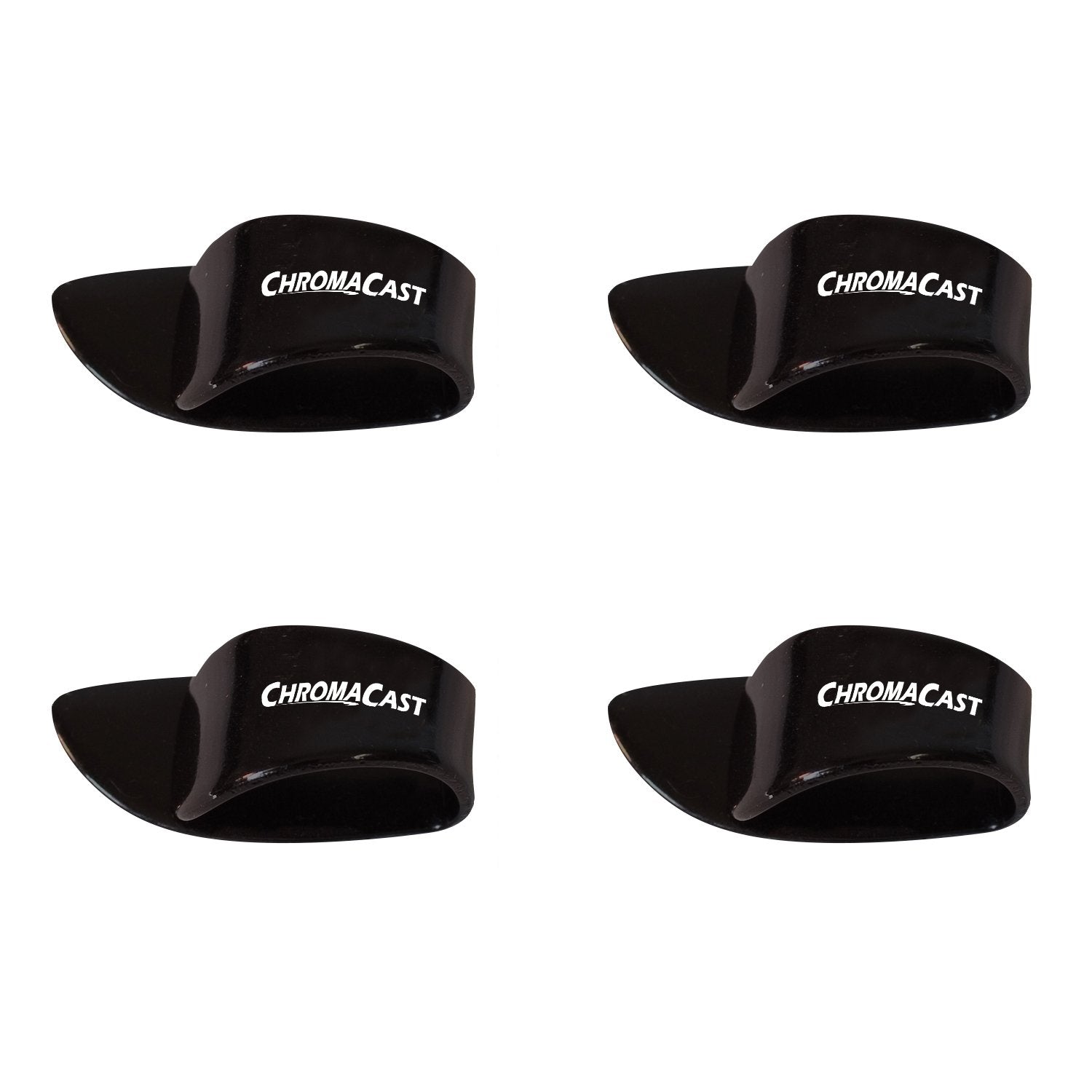 Chromacast Cc Th 4P Blck L Large Black Thumb Picks, 4 Pack